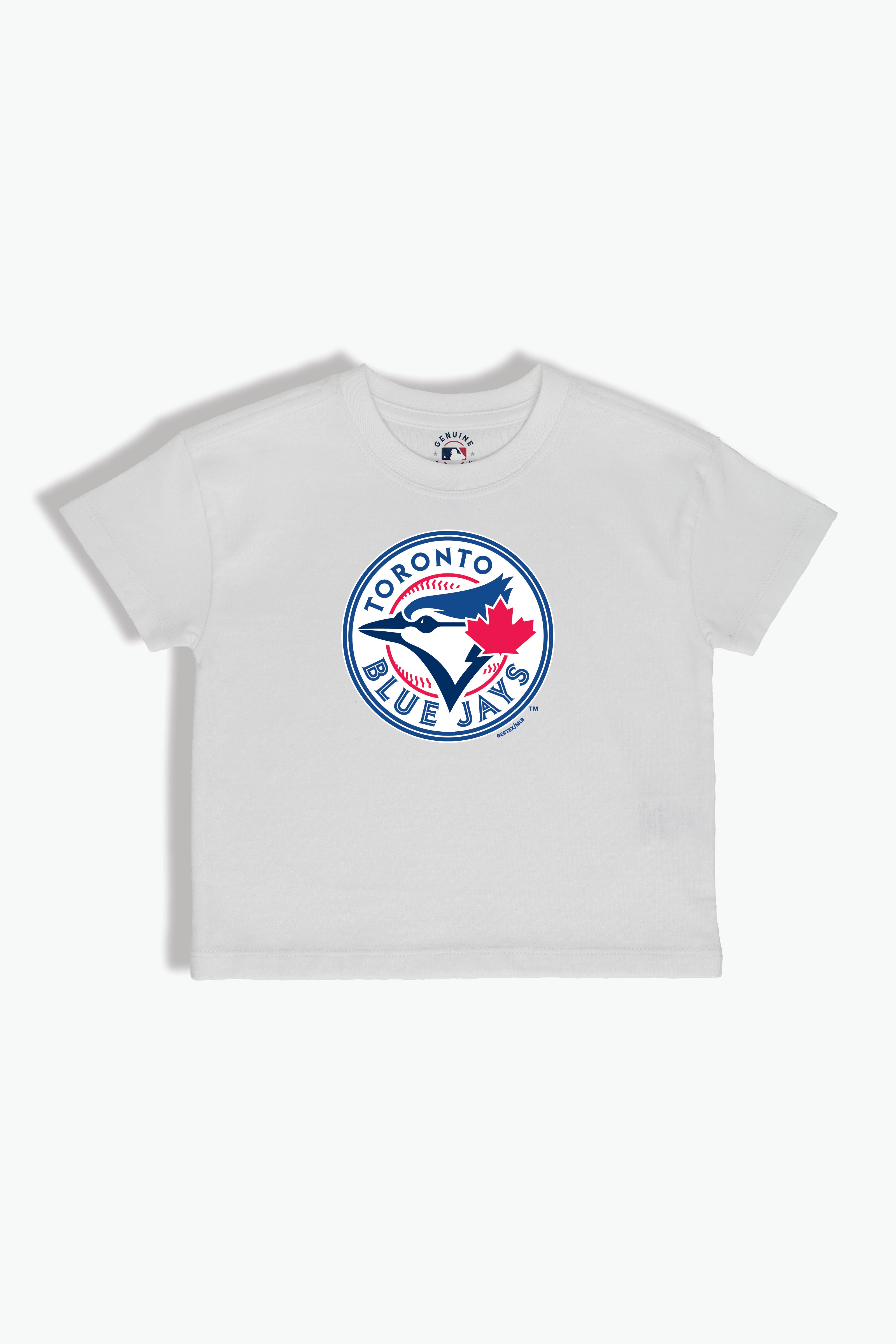 White MLB Toronto Blue Jays Baby/Toddler T-Shirt, Soft Combed Cotton, 6M-4T