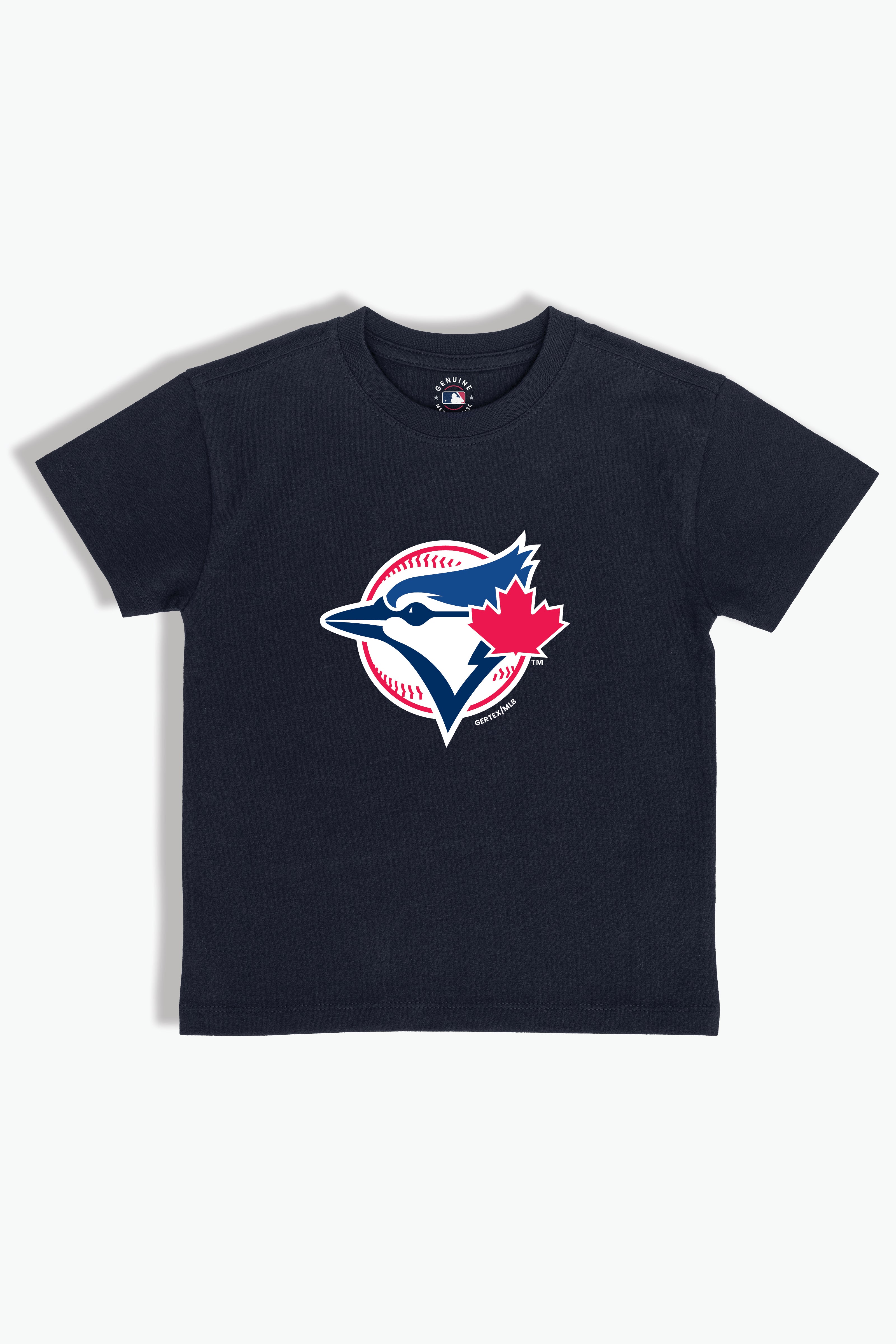 Navy MLB Toronto Blue Jays Logo Baby/Toddler T-Shirt, Soft Combed Cotton, 6M-4T