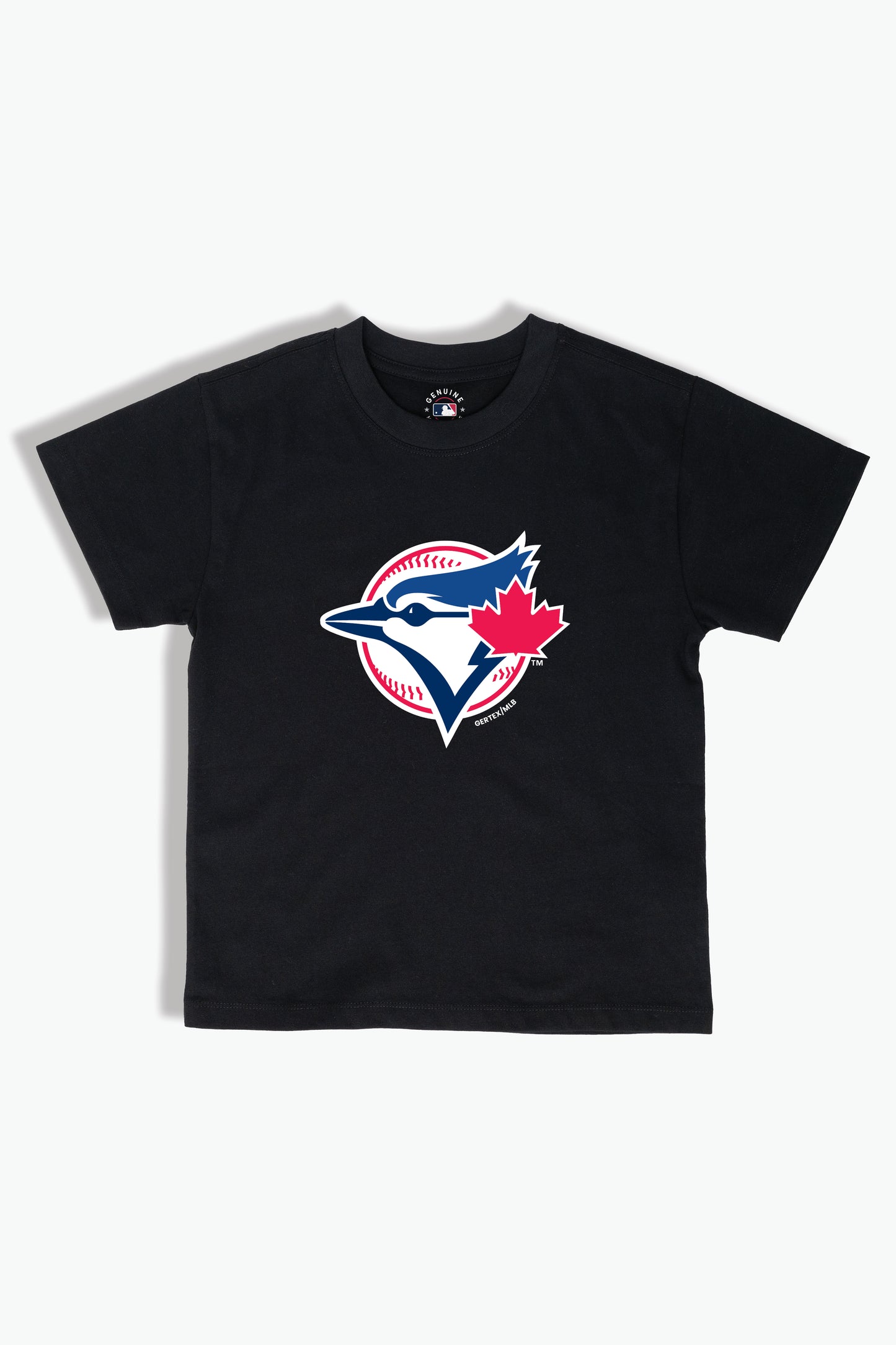 Toronto Blue Jays Kids T-Shirt MLB Youth Black Tee, Soft Combed Cotton, Boys & Girls S-XL