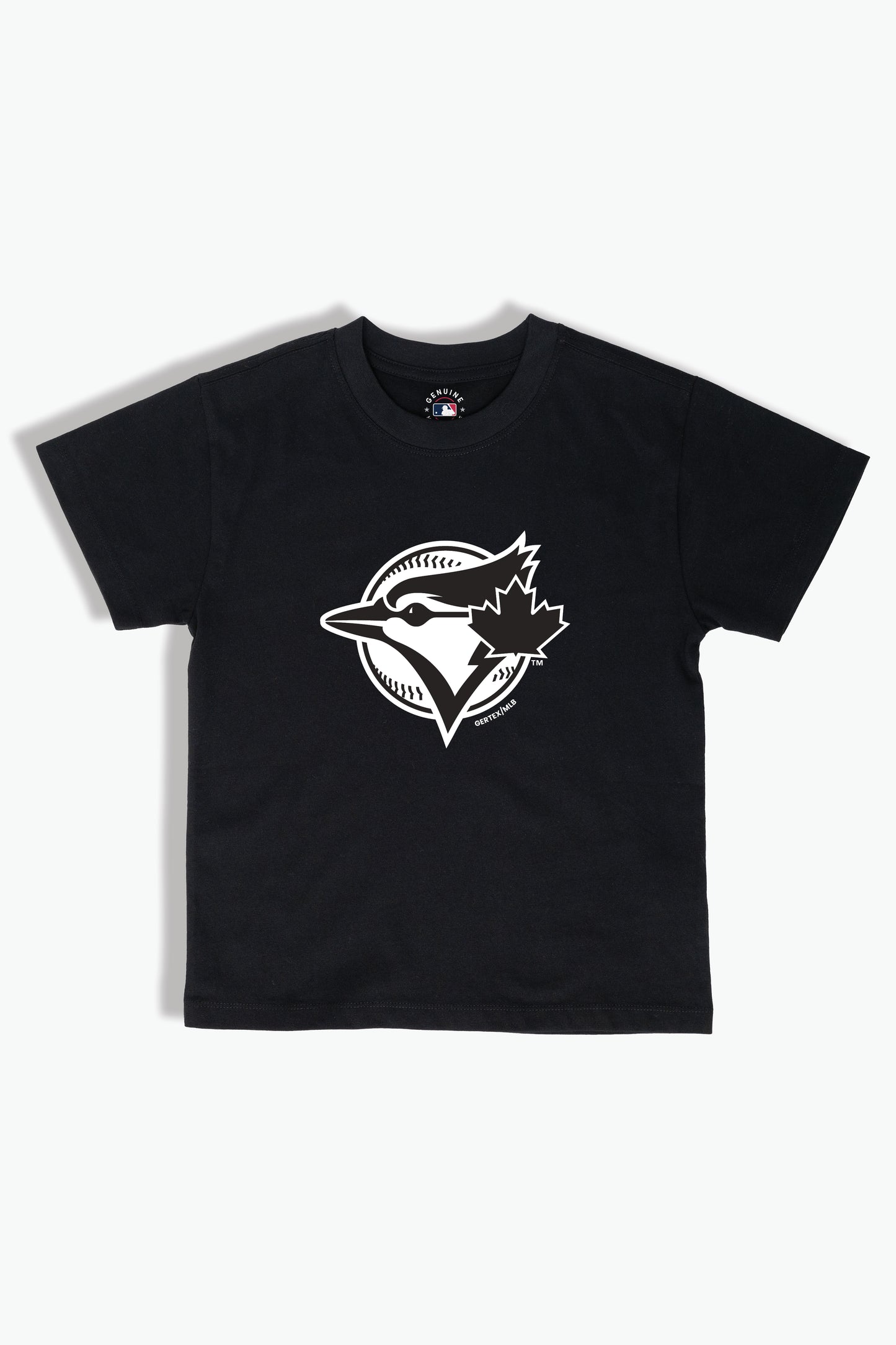 Toronto Blue Jays Kids T-Shirt MLB Youth Black Tee, Soft Combed Cotton, Boys & Girls S-XL