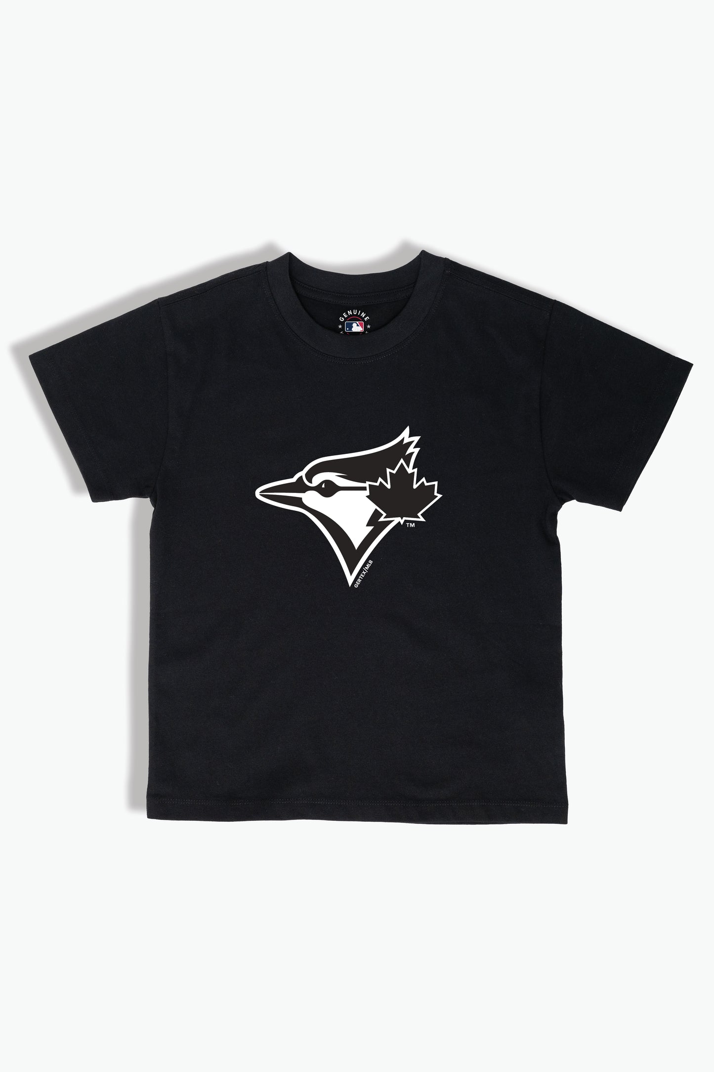 Toronto Blue Jays Kids T-Shirt MLB Youth Black Tee, Soft Combed Cotton, Boys & Girls S-XL