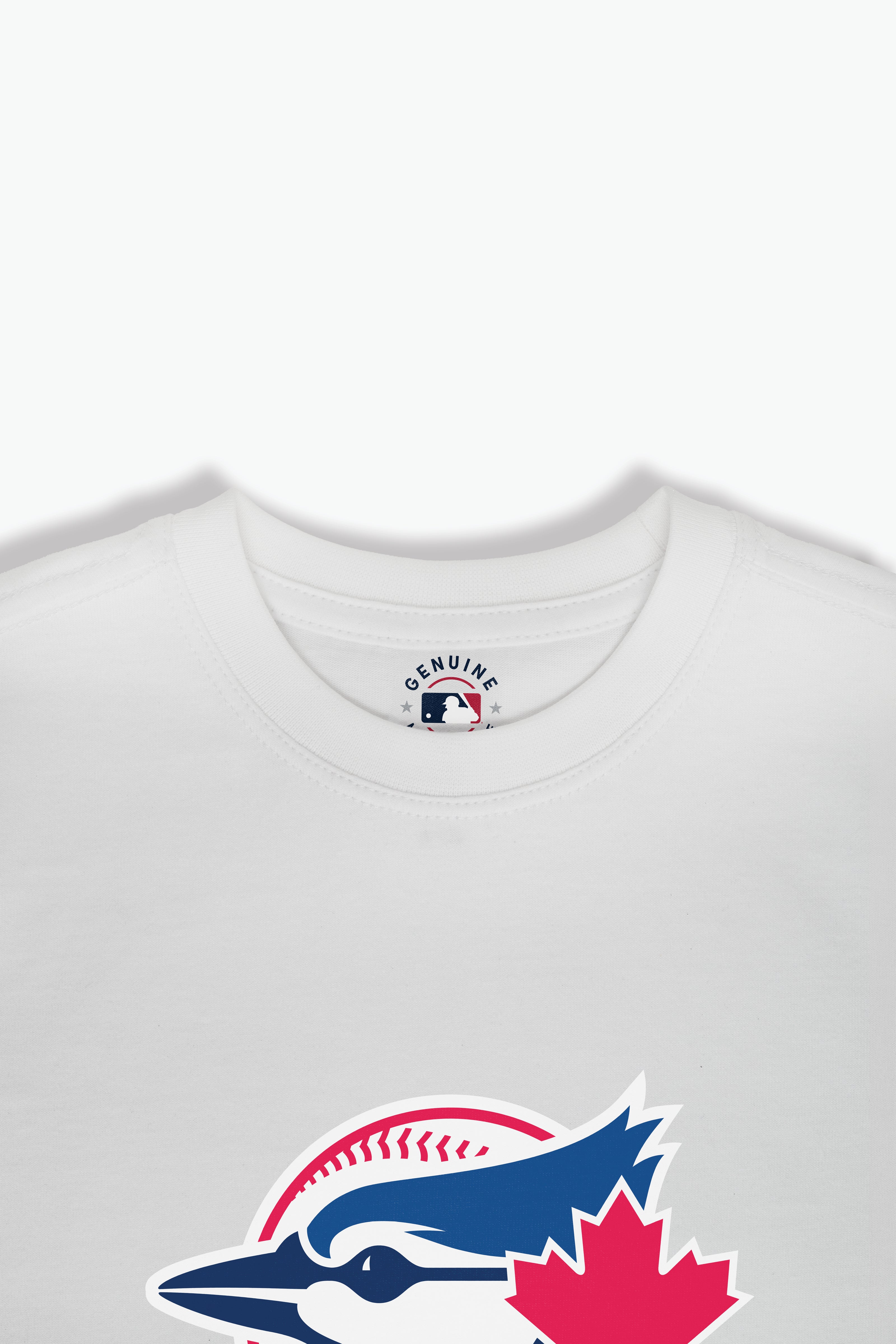 Toronto Blue Jays Kids White T-Shirt MLB Youth Tee, Soft Combed Cotton, Boys & Girls S-XL