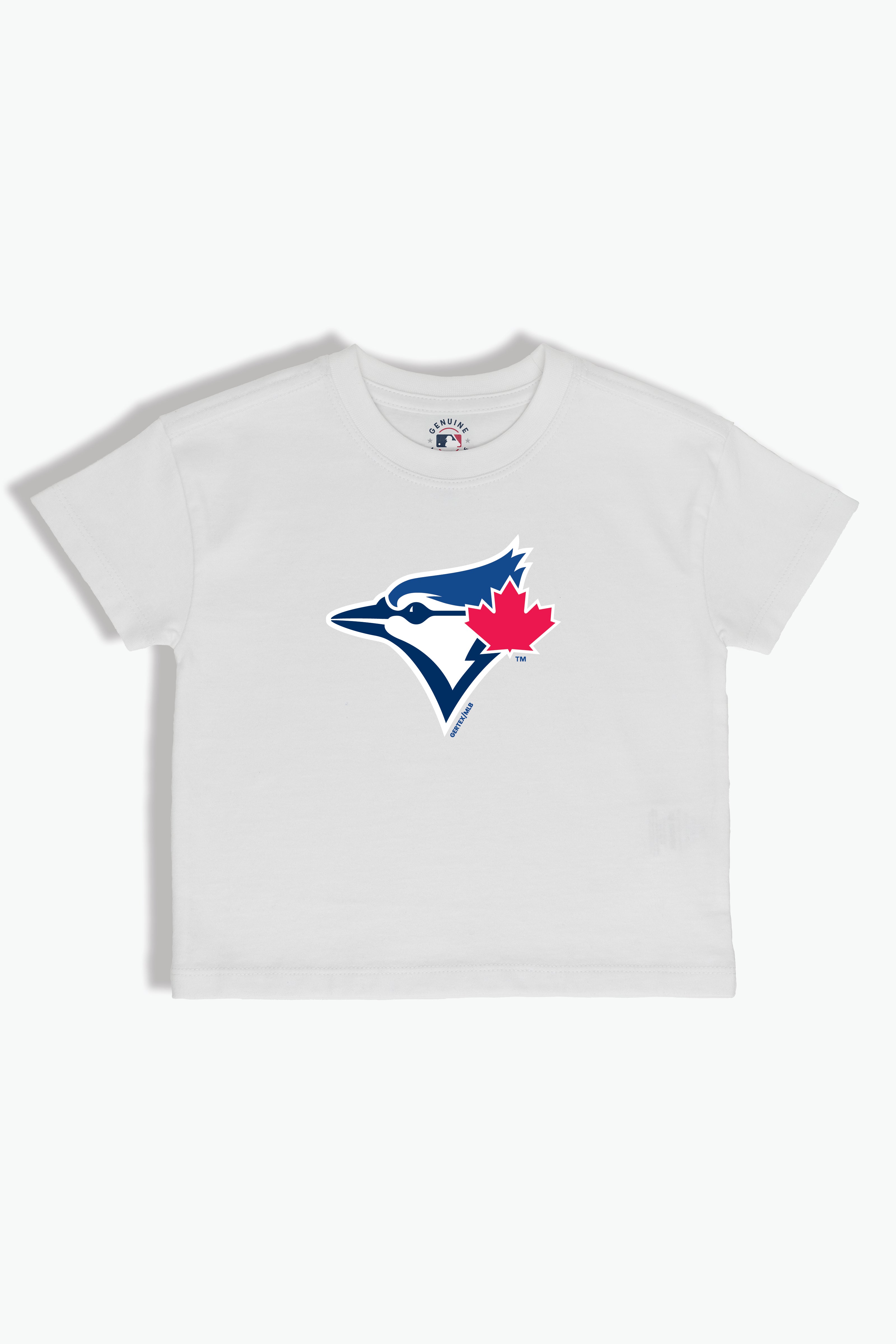 Toronto Blue Jays Kids White T-Shirt MLB Youth Tee, Soft Combed Cotton, Boys & Girls S-XL