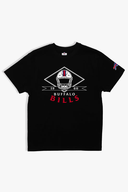 NFL Team Logo Helmet Black T-Shirt, Soft Cloud Tee in 100% Cotton, Relaxed Boxy Fit, XS-XXL