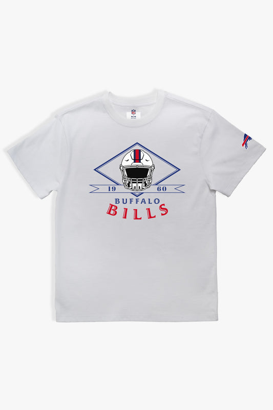NFL Team Logo Helmet White T-Shirt, Soft Cloud Tee in 100% Cotton, Relaxed Boxy Fit, XS-XXL