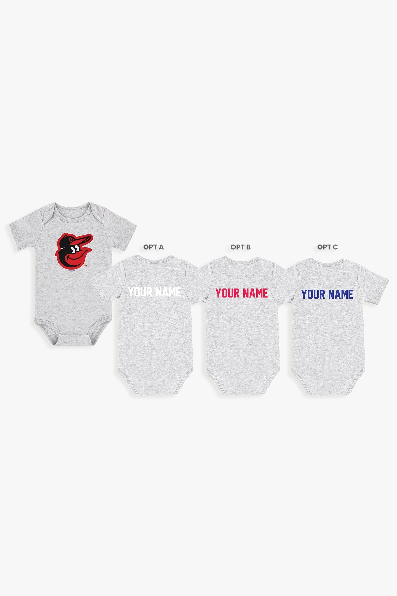 Gertex Customizable MLB Baby Onesie Bodysuit in Grey (9-12 Months)