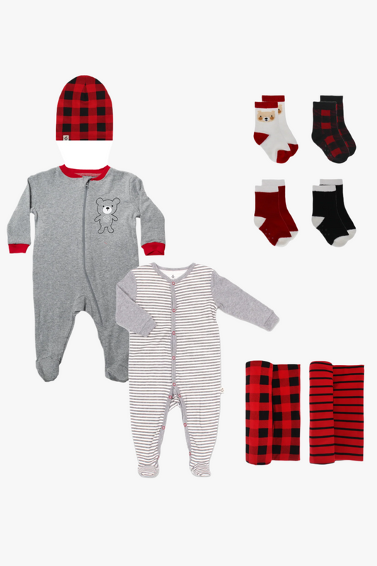 Baby Buffalo Plaid Bundled Gift Sets