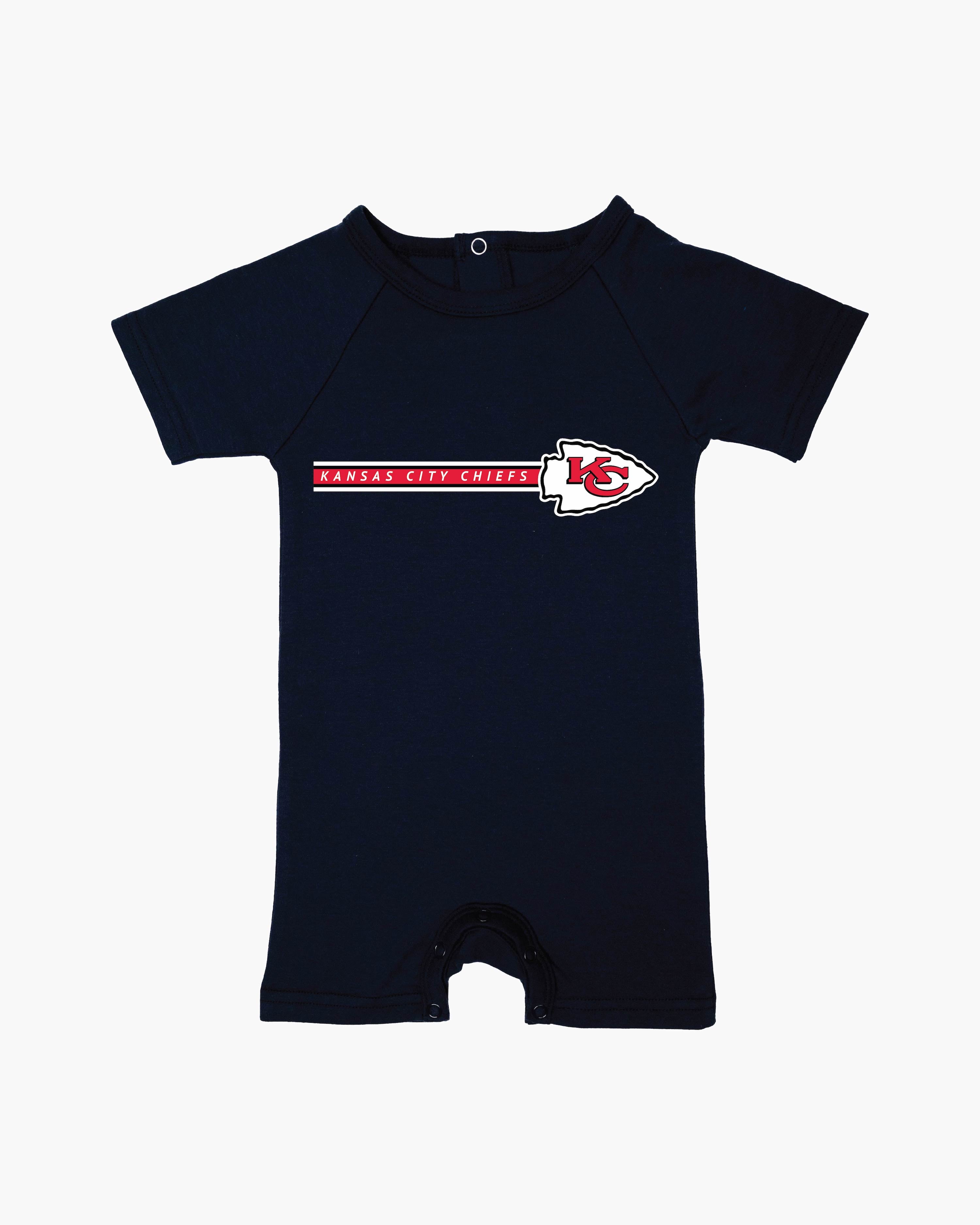 NFL Team Baby Navy Organic Cotton Romper With Snaps