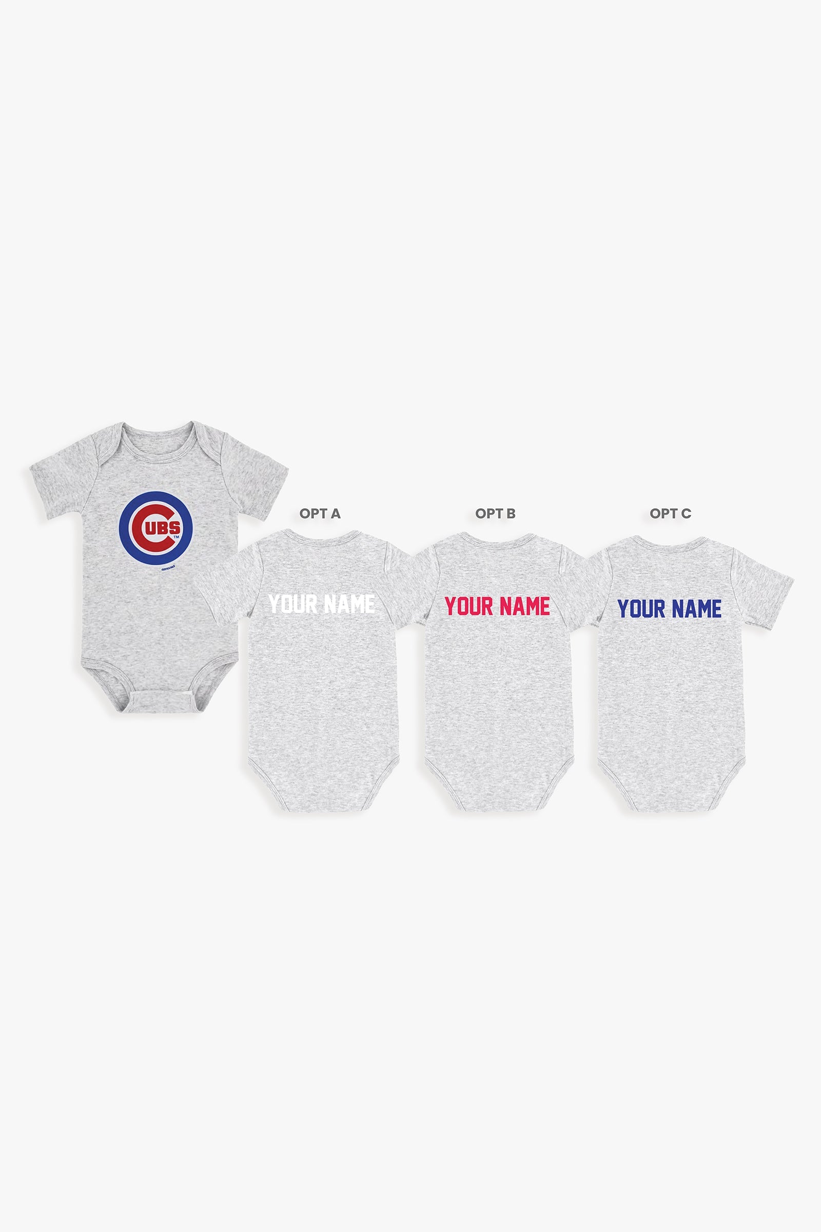 Gertex Customizable MLB Baby Onesie Bodysuit in Grey (3-6 Months)