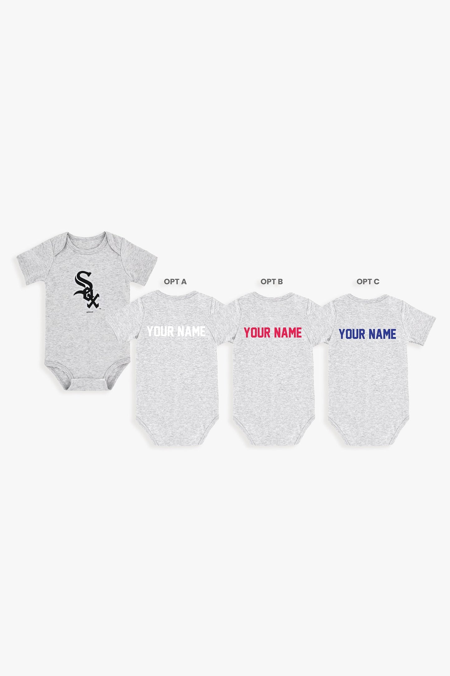 Gertex Customizable MLB Baby Onesie Bodysuit in Grey (12-18 Months)