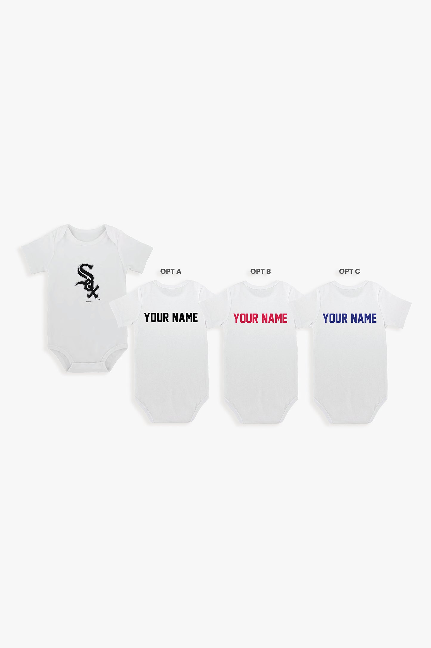 Gertex Customizable MLB Baby Bodysuit in White (0-3 Months)