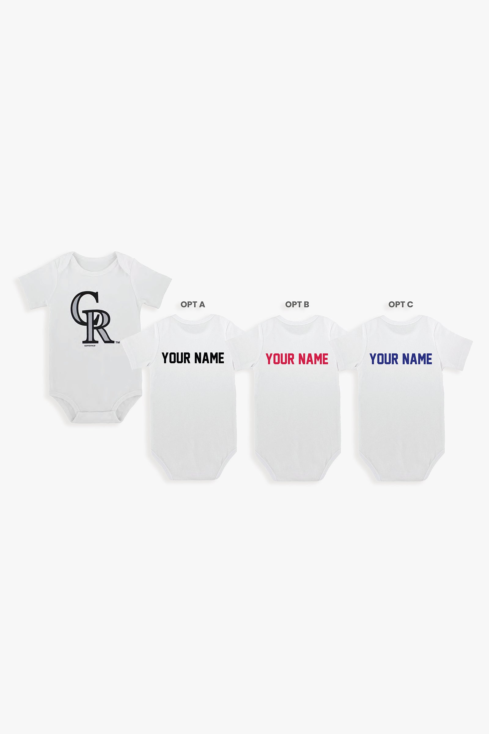 Gertex Customizable MLB Baby Bodysuit in White (12-18 Months)