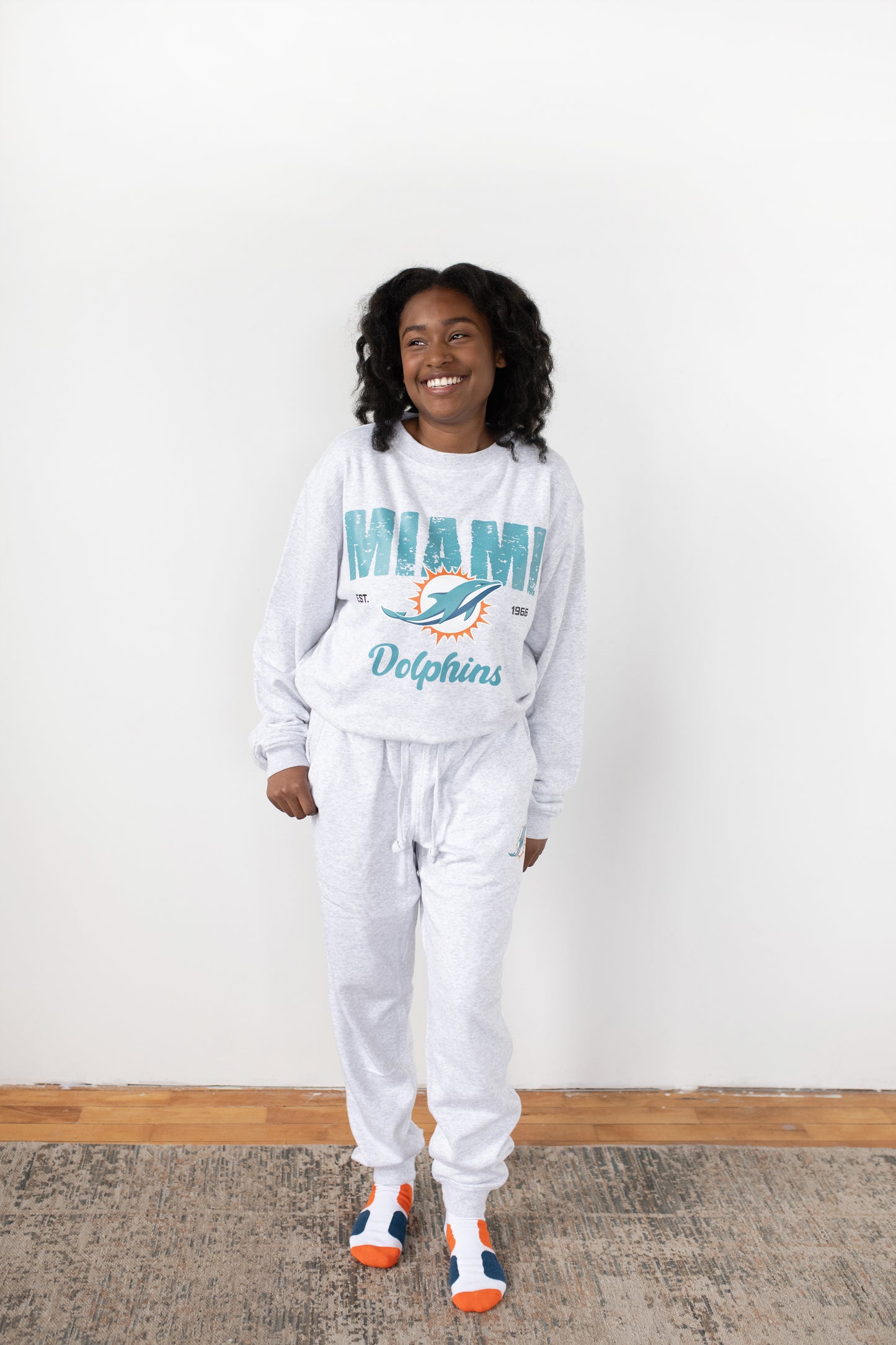 NFL Miami Dolphins Grey French Terry PJ Lounge Set