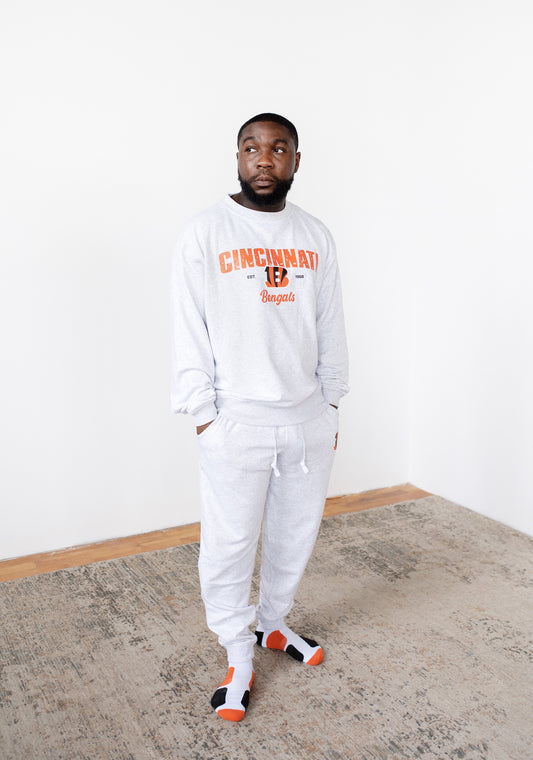 NFL Cincinnati Bengals Grey French Terry PJ Lounge Set