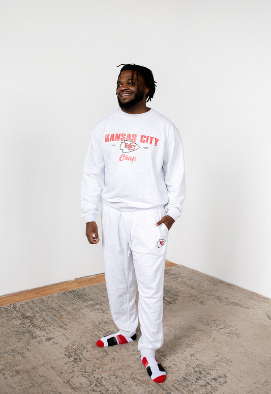 NFL Kansas City Chiefs Grey French Terry PJ Lounge Set