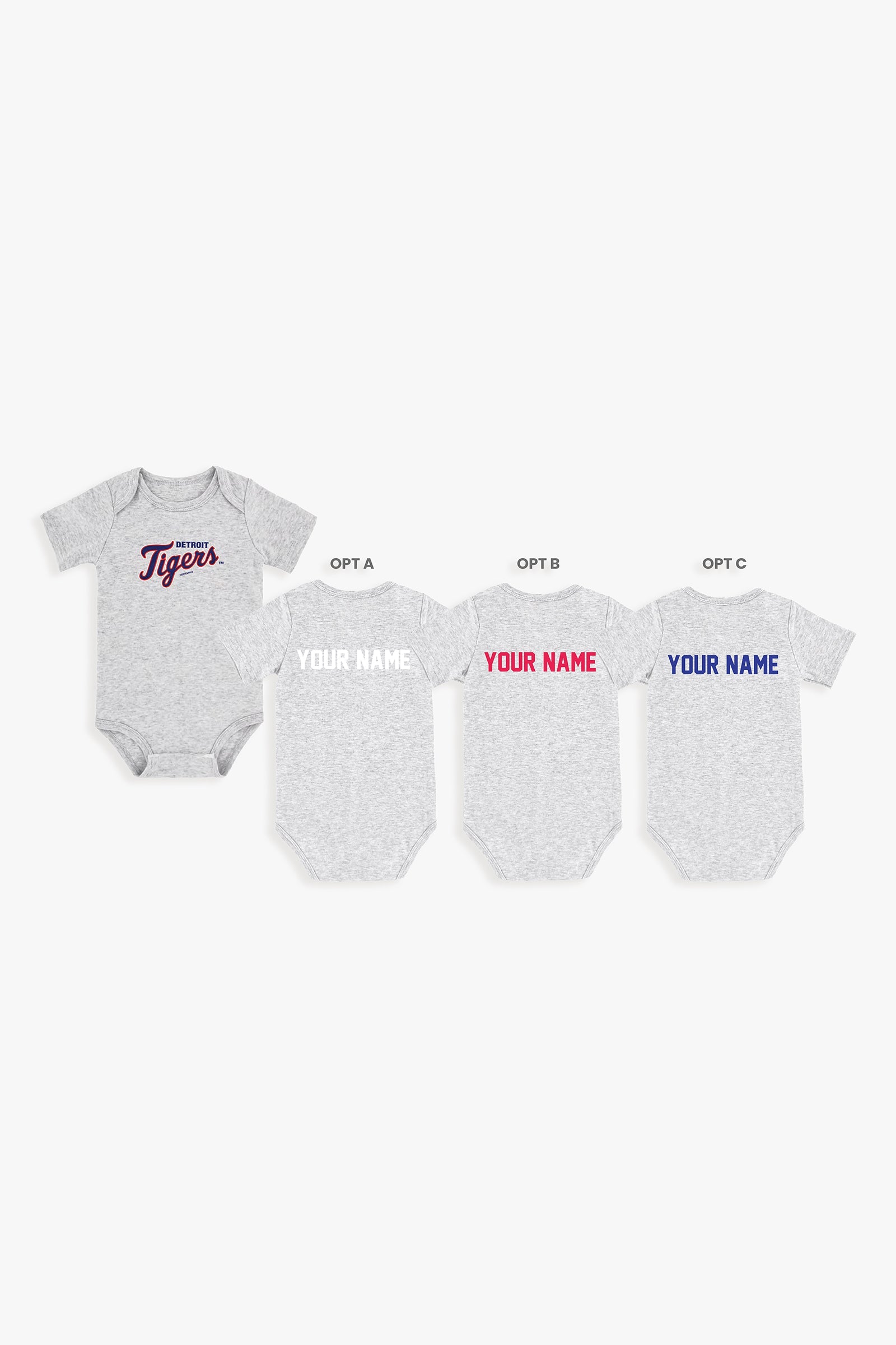 Gertex Customizable MLB Baby Onesie Bodysuit in Grey (9-12 Months)