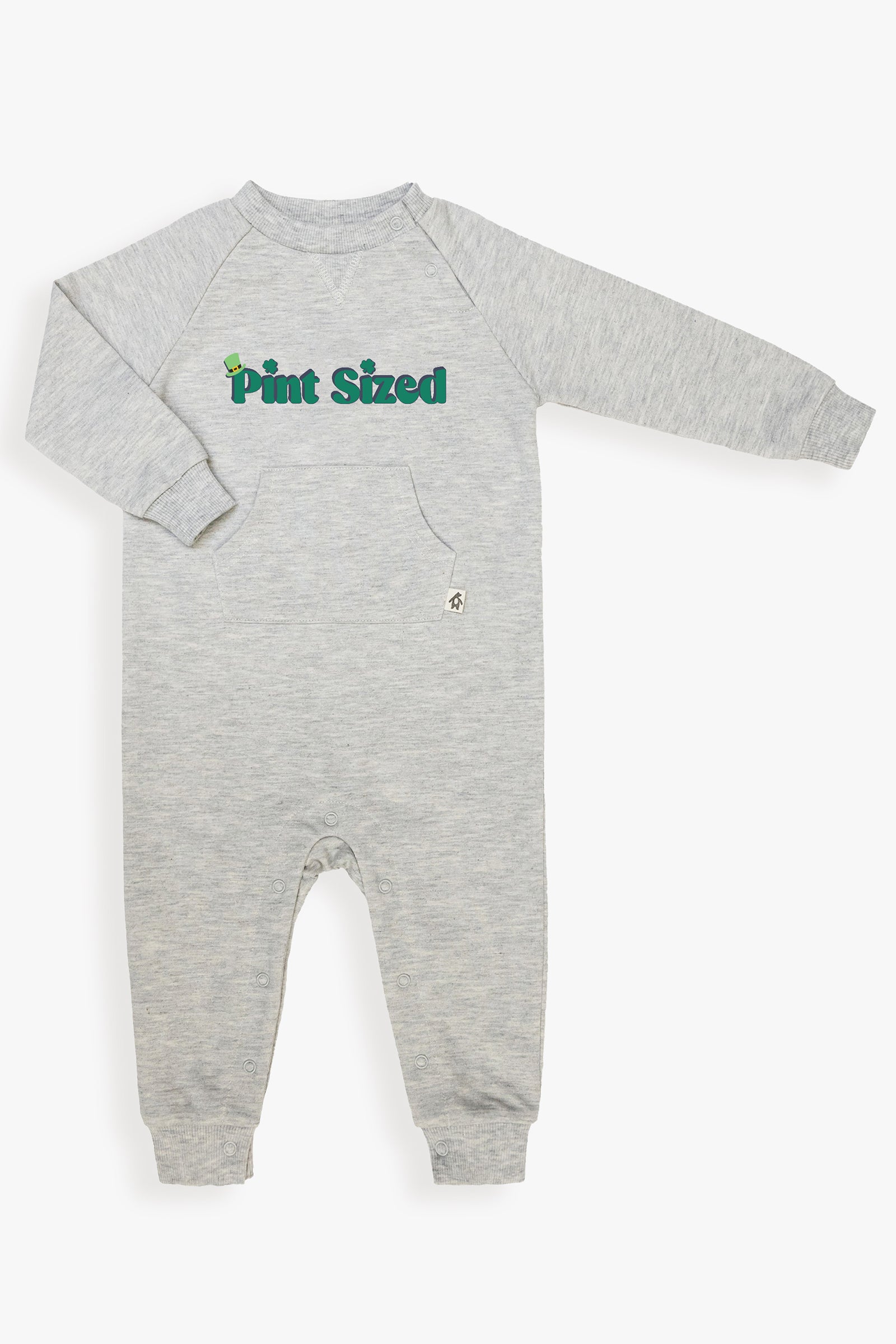 Snugabye St. Patricks Day Pint Sized Irish Holiday Celebration Baby Unisex Jumpsuit | Size Ranges 9 Months to 2T