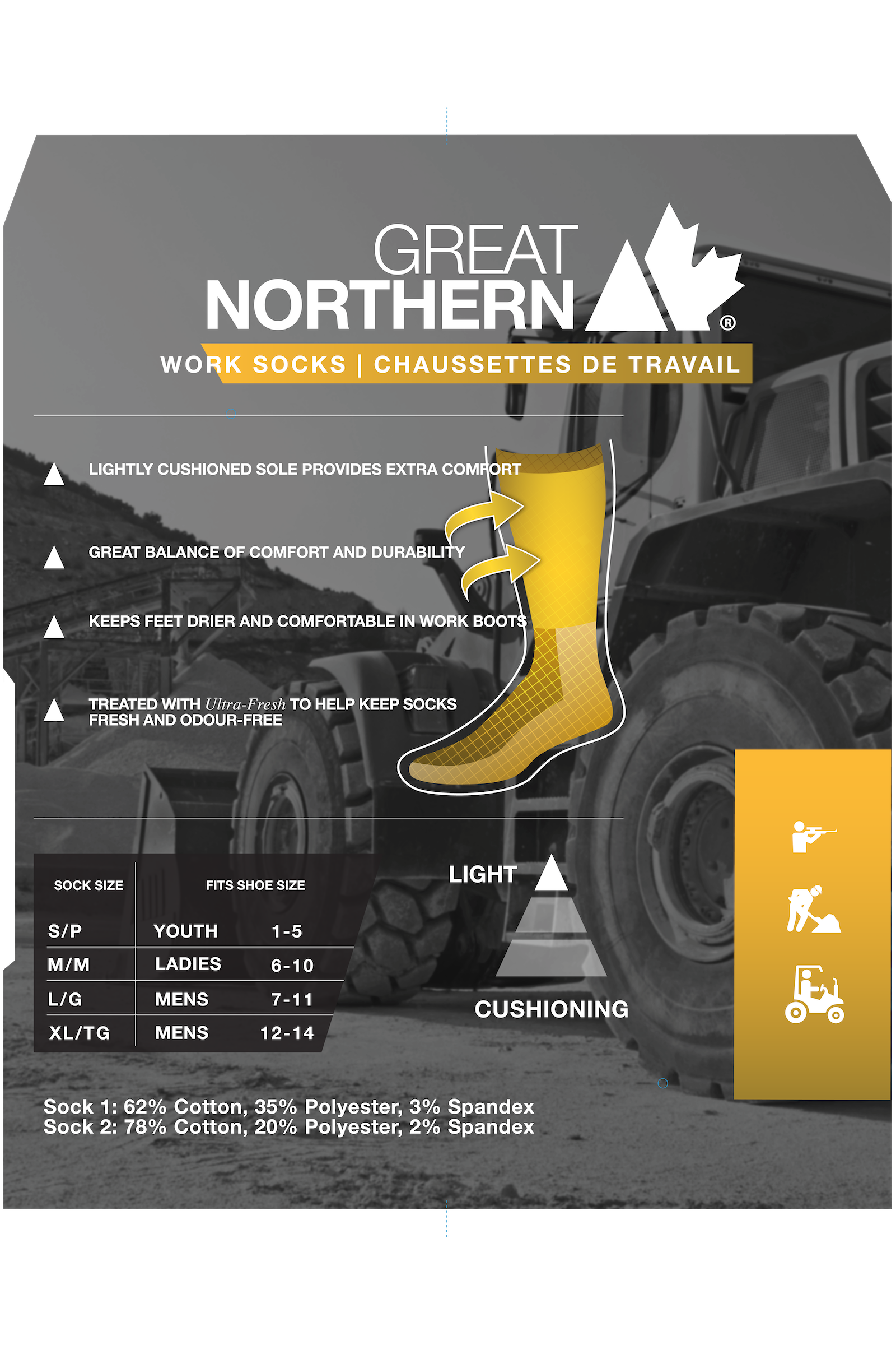 Great Northern Men's Workwear Thermal Performance Long Boot Socks