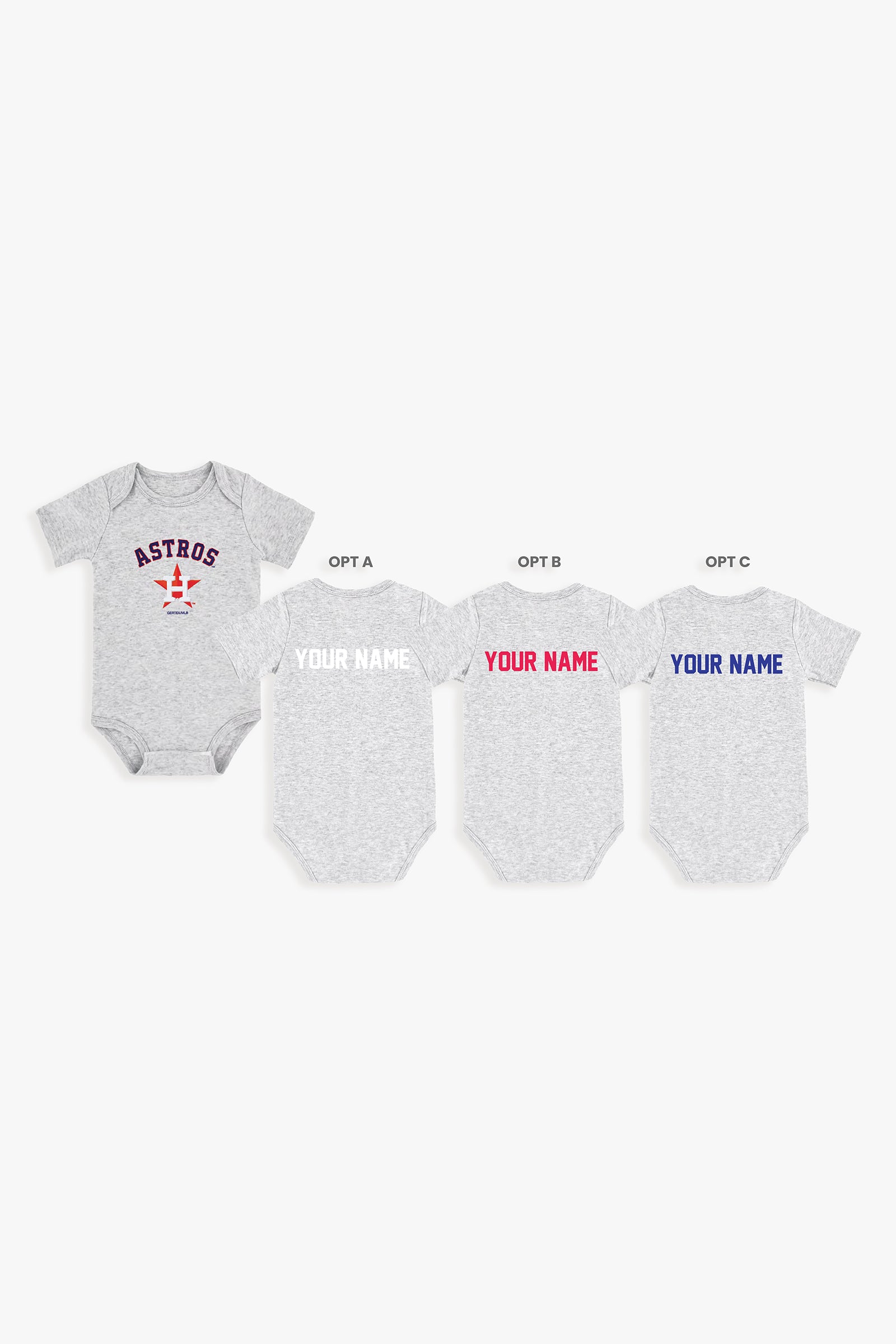 Gertex Customizable MLB Baby Onesie Bodysuit in Grey (6-9 Months)