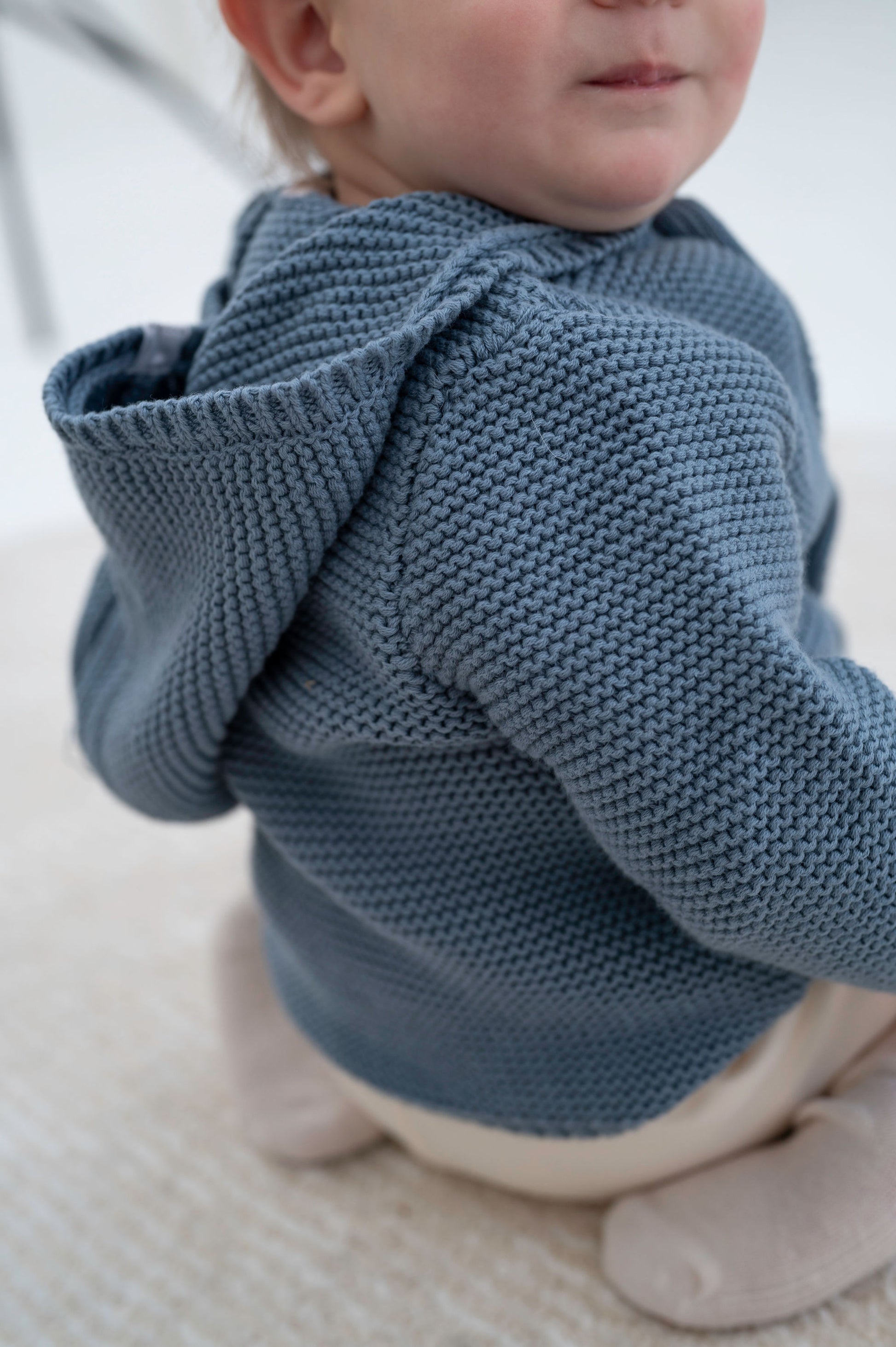 Snugabye Baby Knit Cardigan with Hood - Folkstone Grey