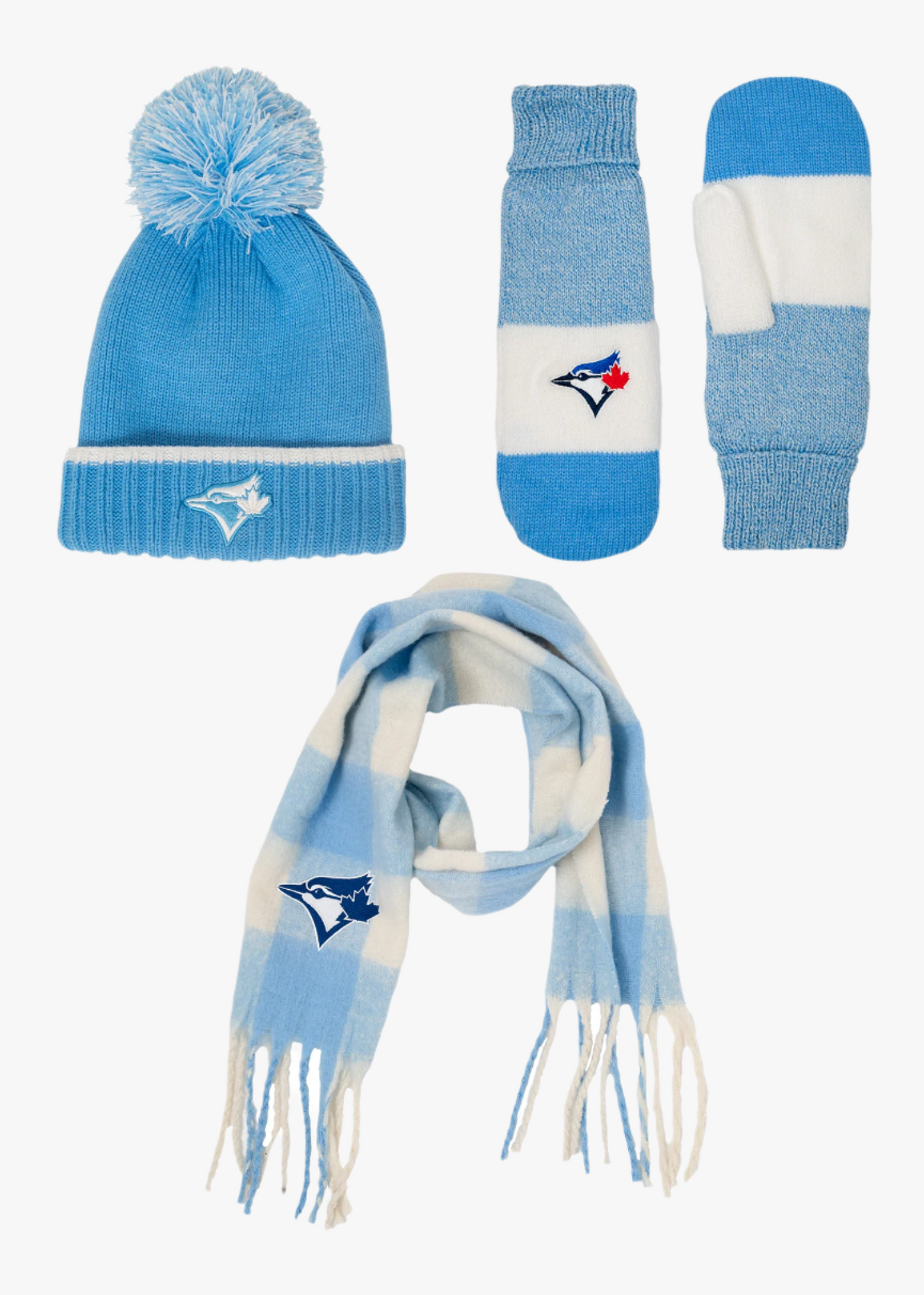 MLB Toronto Blue Jays Ladies Toque & Mittens Winter Bundle