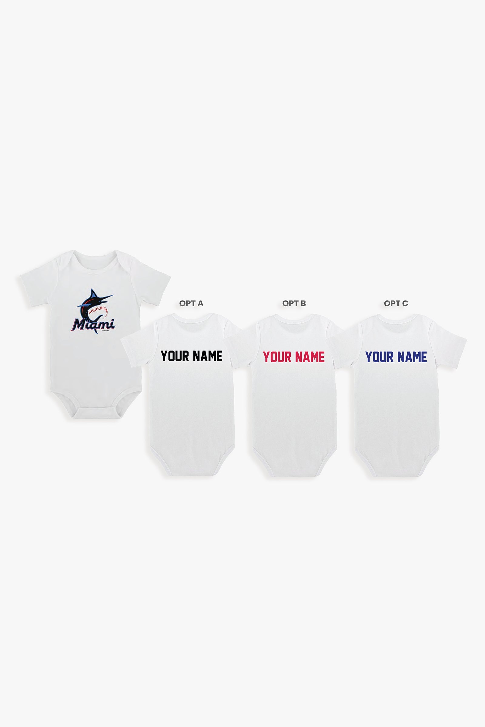 Gertex Customizable MLB Baby Bodysuit in White (3-6 Months)