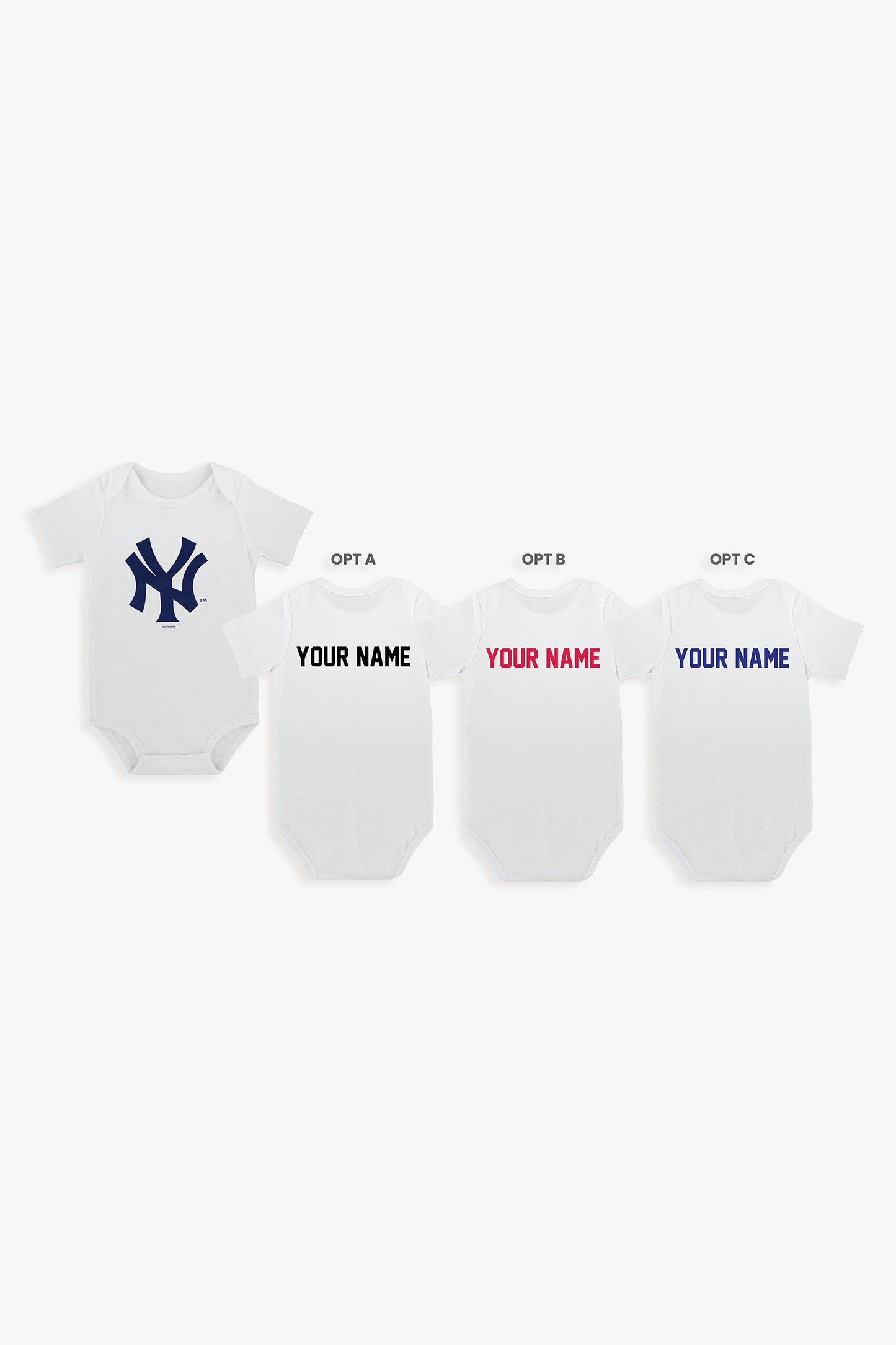 Gertex Customizable MLB Baby Bodysuit in White (0-3 Months)