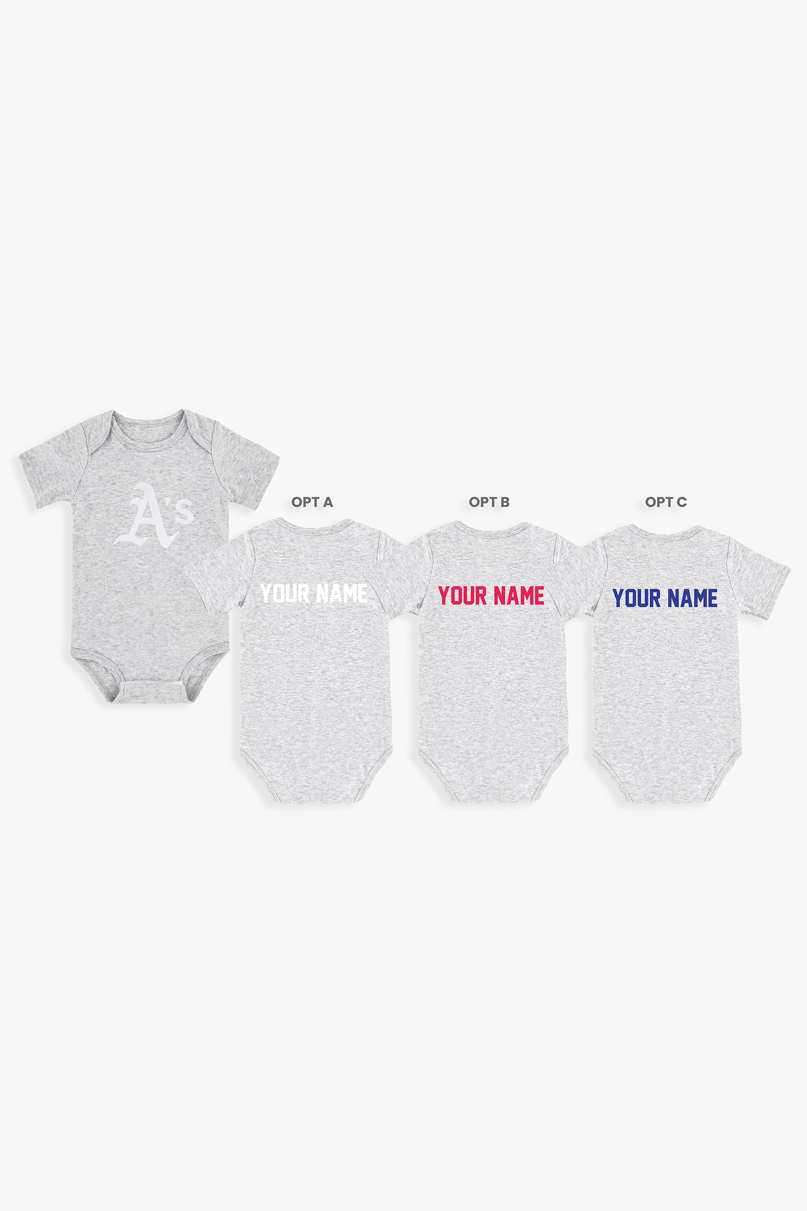 Gertex Customizable MLB Baby Onesie Bodysuit in Grey (9-12 Months)