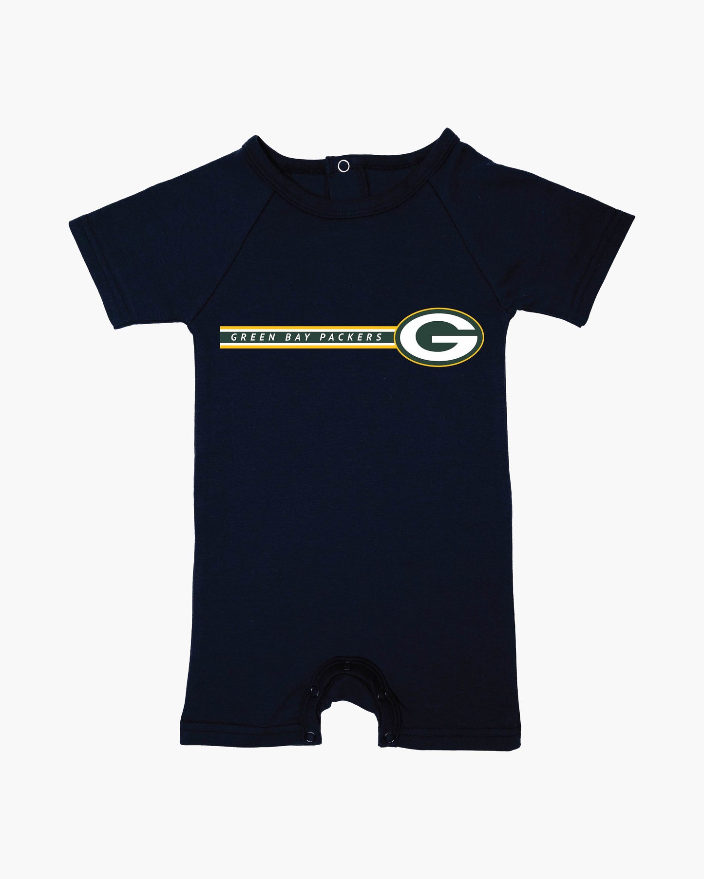 NFL Team Baby Navy Organic Cotton Romper With Snaps