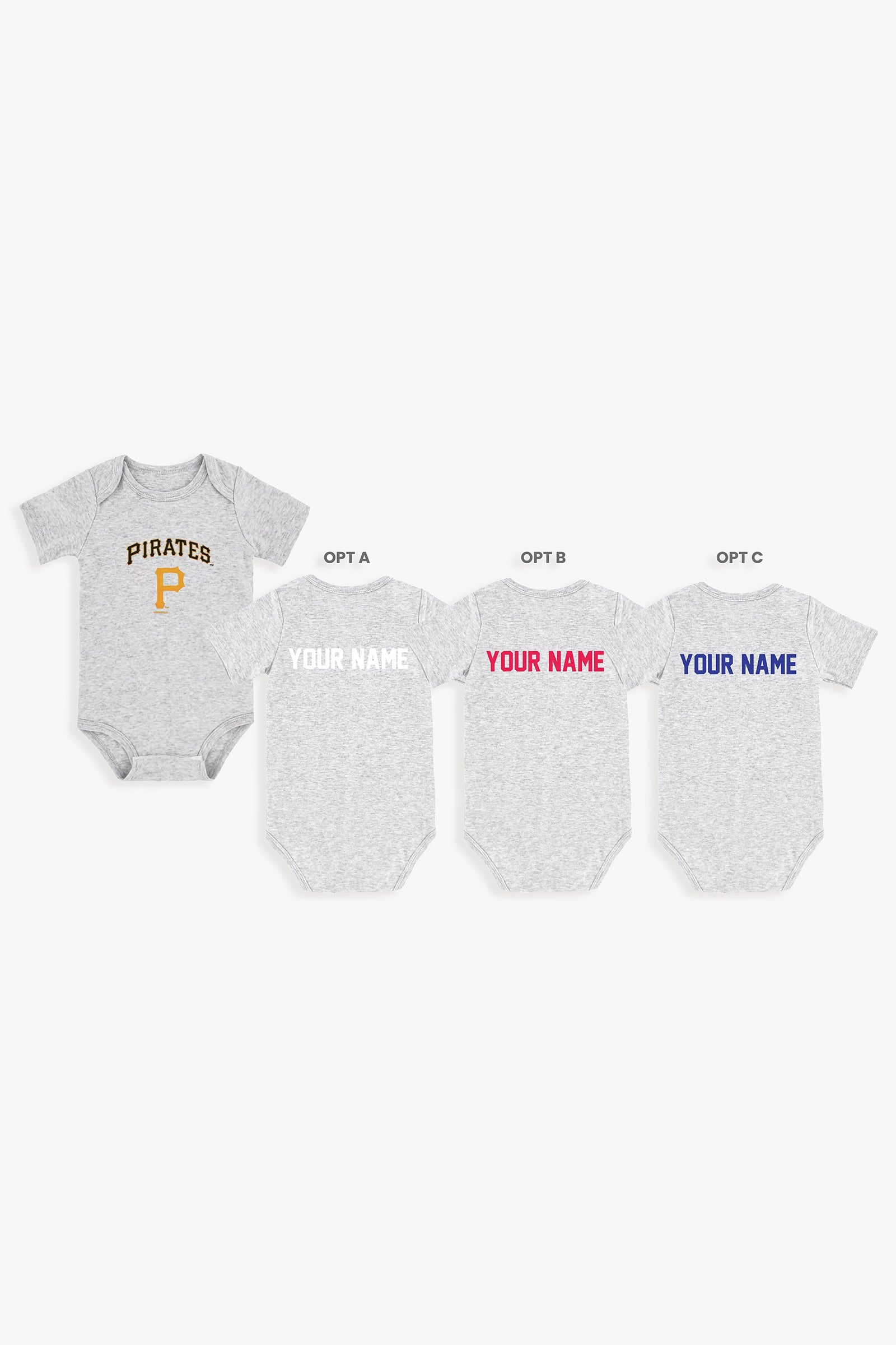 Gertex Customizable MLB Baby Onesie Bodysuit in Grey (9-12 Months)