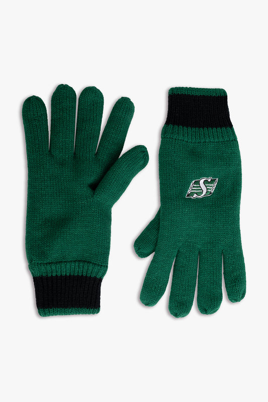 CFL Saskatchewan Roughriders Adult Men's Cold Weather Winter Thermal Gloves With Embroidered Team Logo
