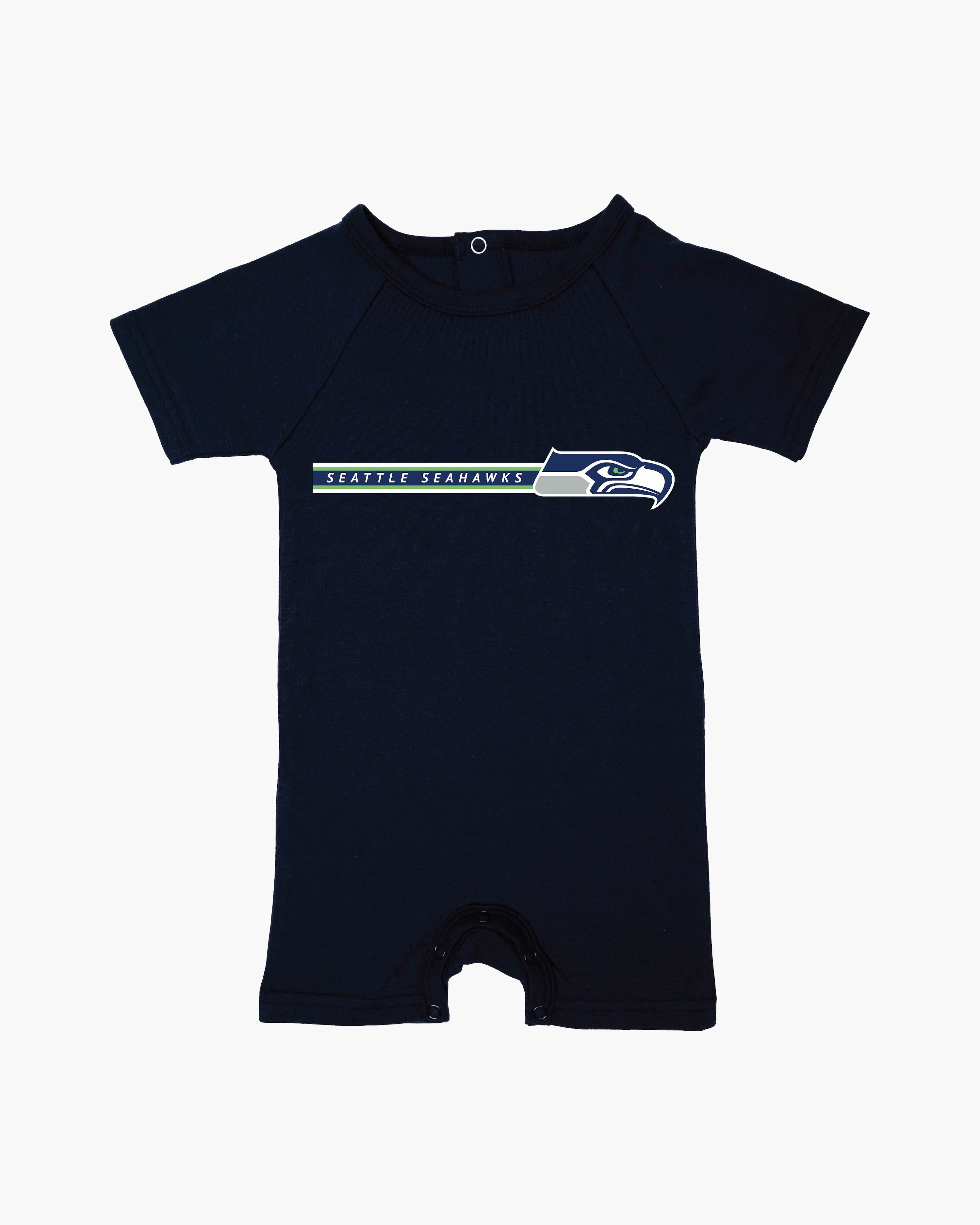 NFL Team Baby Navy Organic Cotton Romper With Snaps