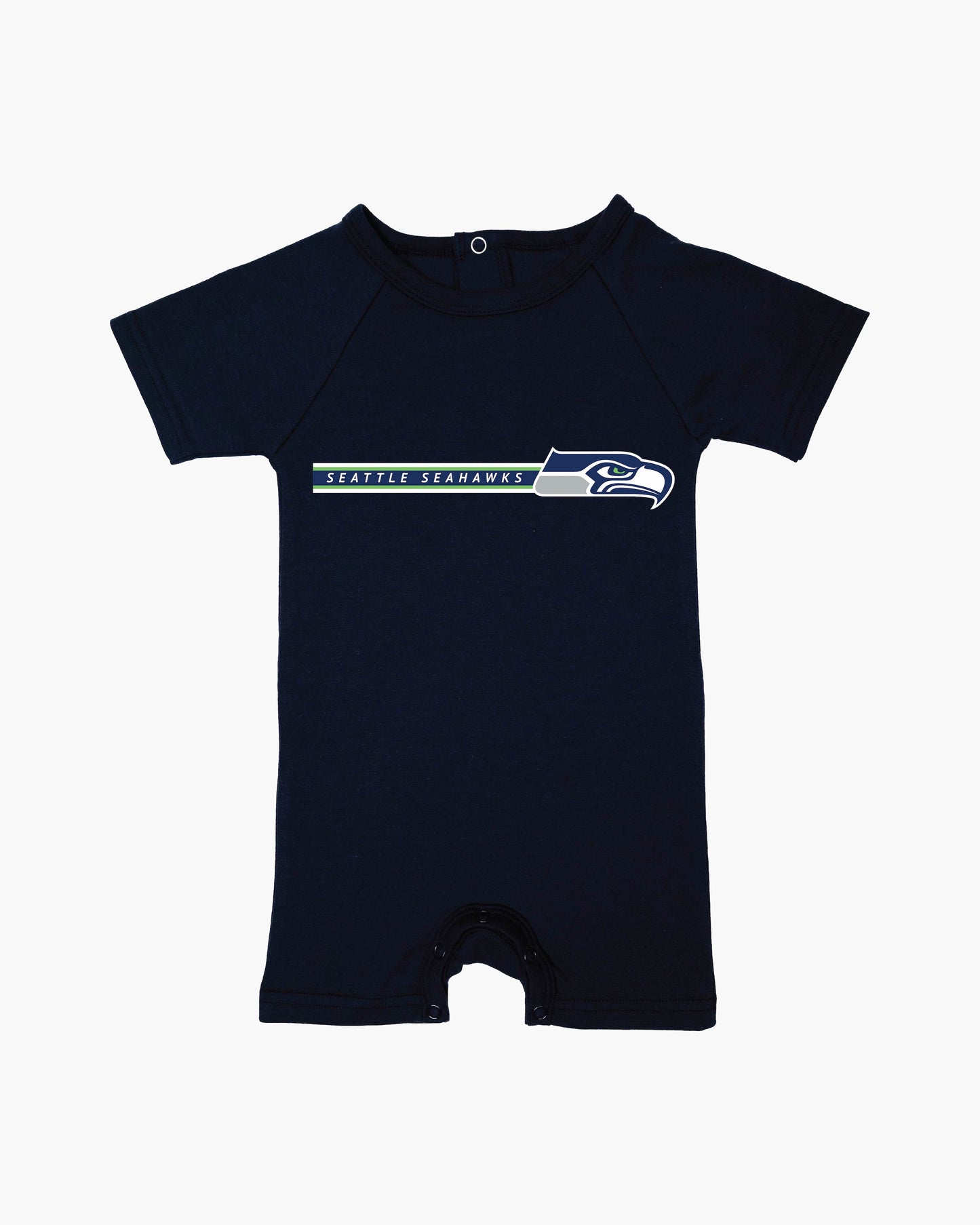 NFL Team Baby Navy Organic Cotton Romper With Snaps