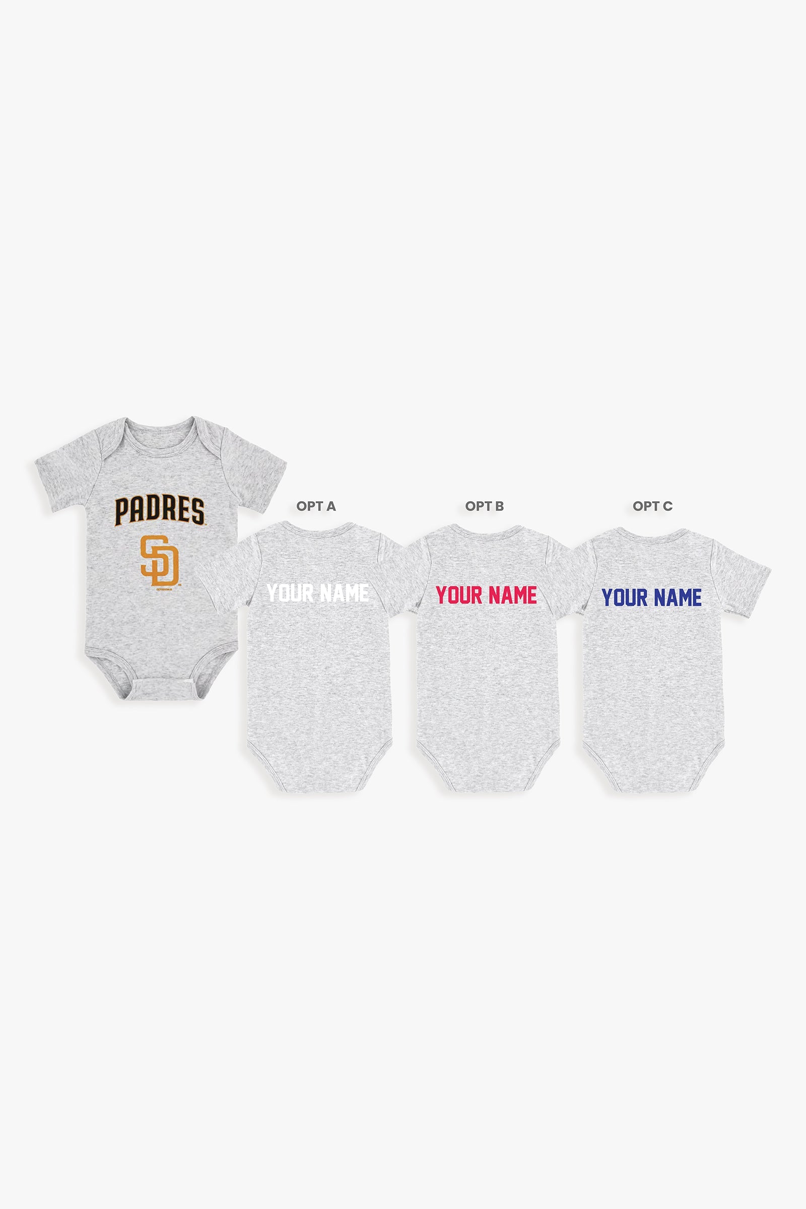 Gertex Customizable MLB Baby Onesie Bodysuit in Grey (9-12 Months)