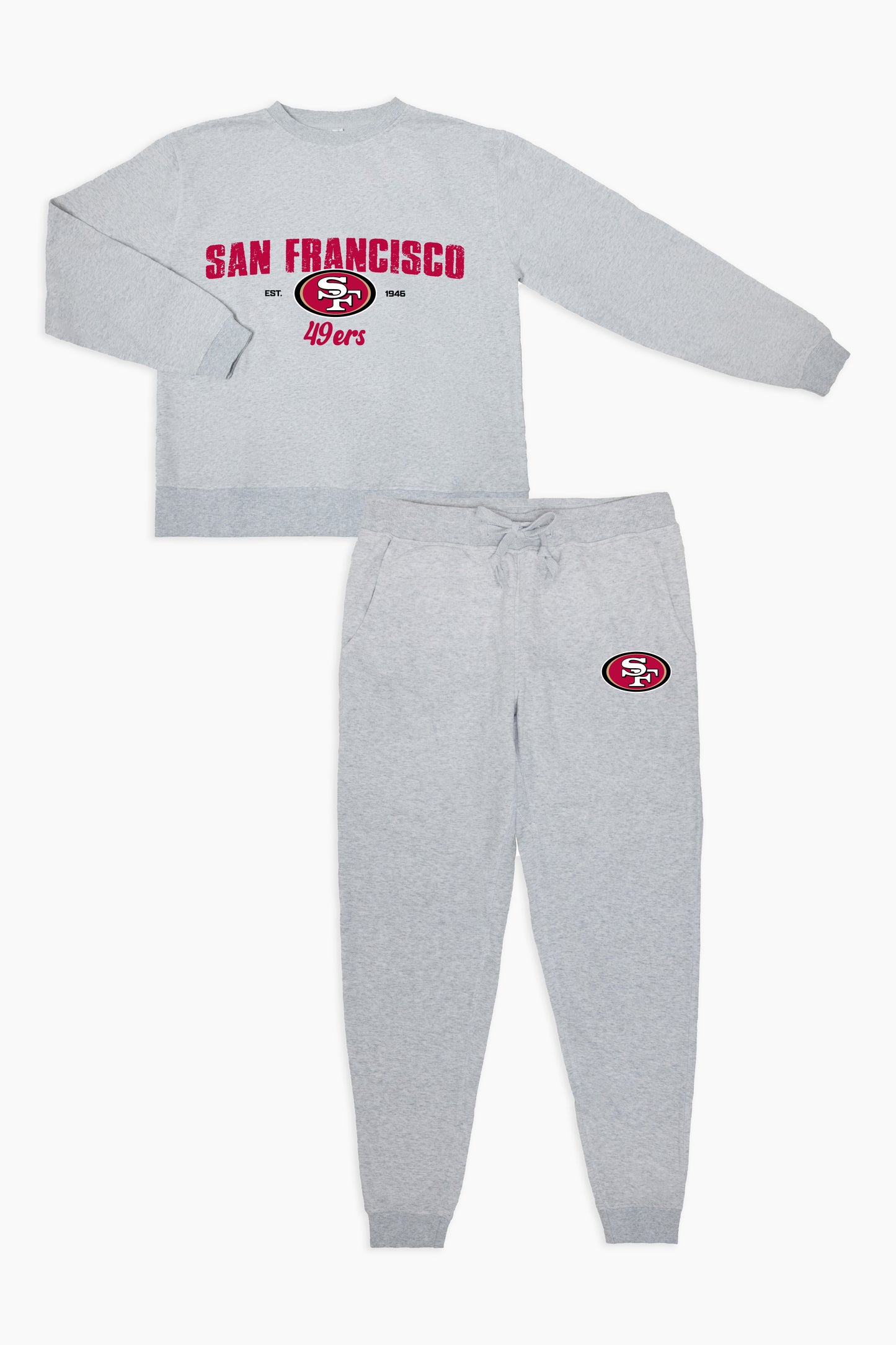 NFL San Francisco 49ers Grey French Terry PJ Lounge Set