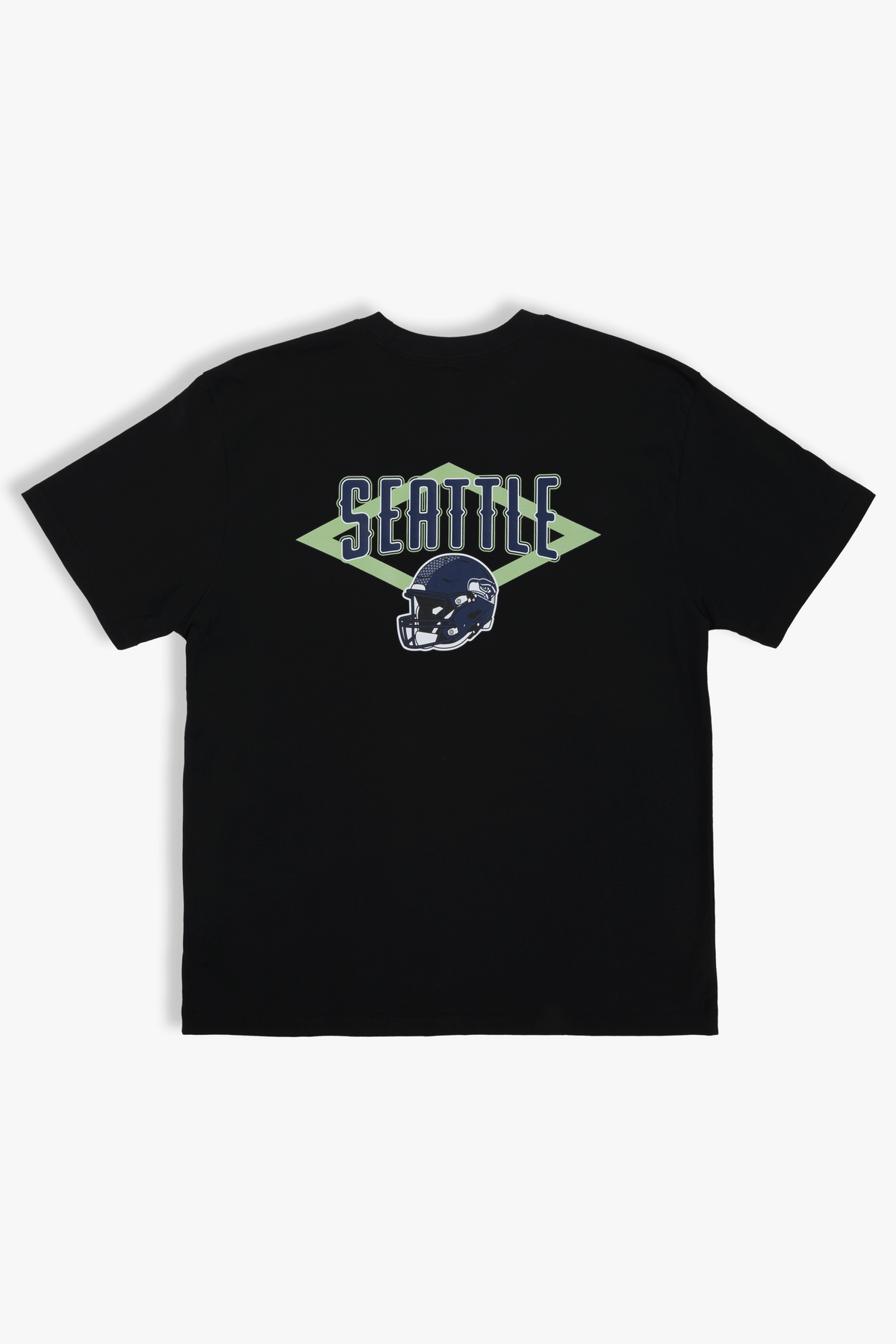 NFL Soft Cloud T-Shirt for Adults with Team Helmet, Front and Back, Black 100% Cotton, Relaxed Boxy Fit, XS-XXL