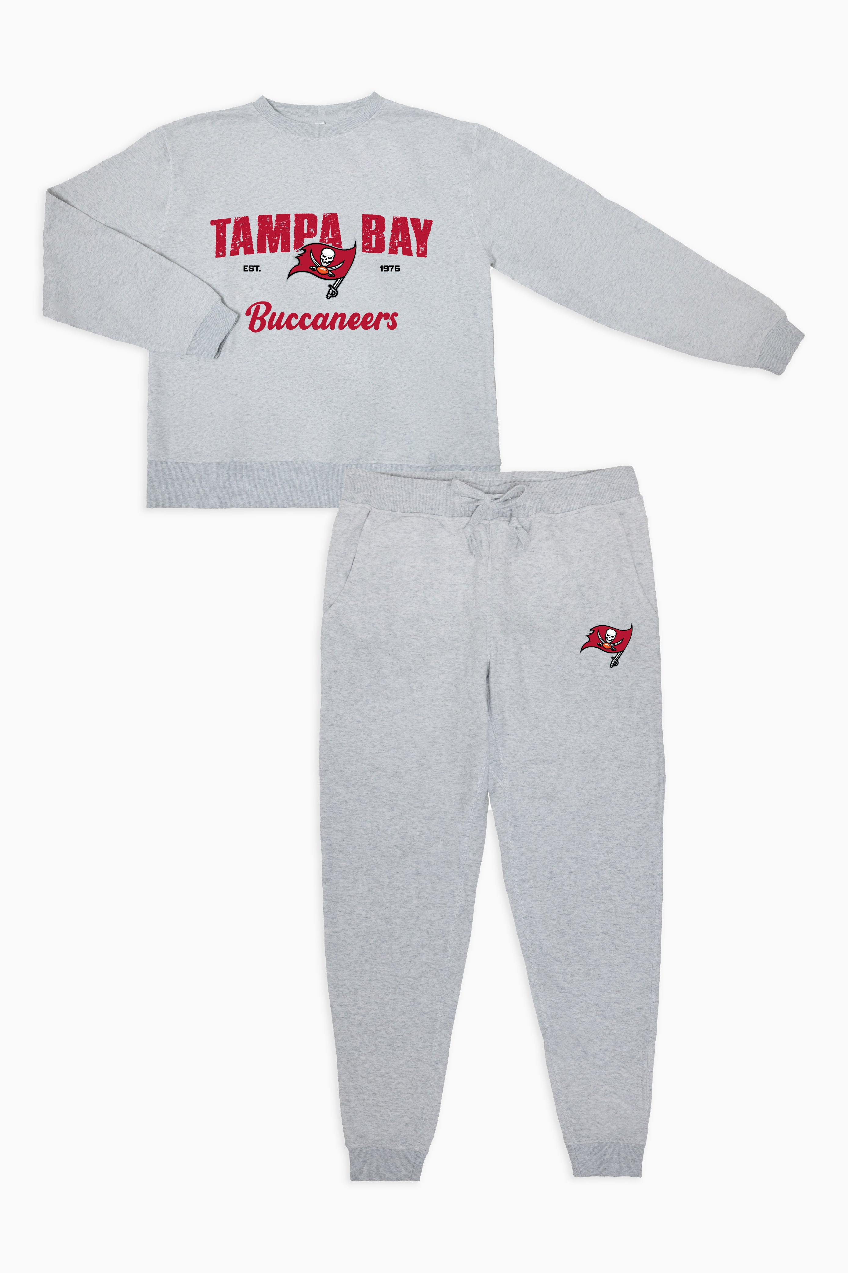 NFL Tampa Bay Buccaneers Grey French Terry PJ Lounge Set