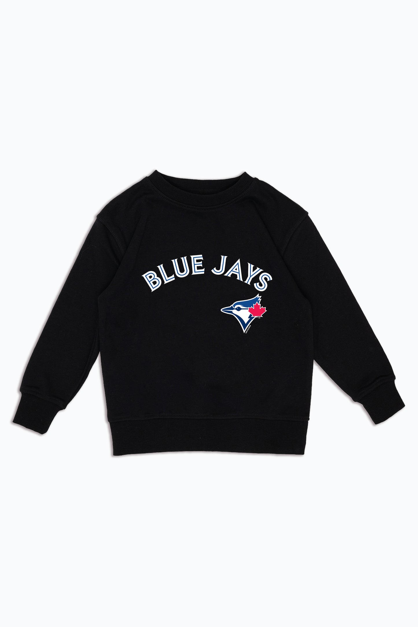 MLB Kids Toronto Blue Jays Black French Terry Crewneck Sweatshirt for Junior Boys & Girls | Authentic Licensed Fan Sweater, Merch