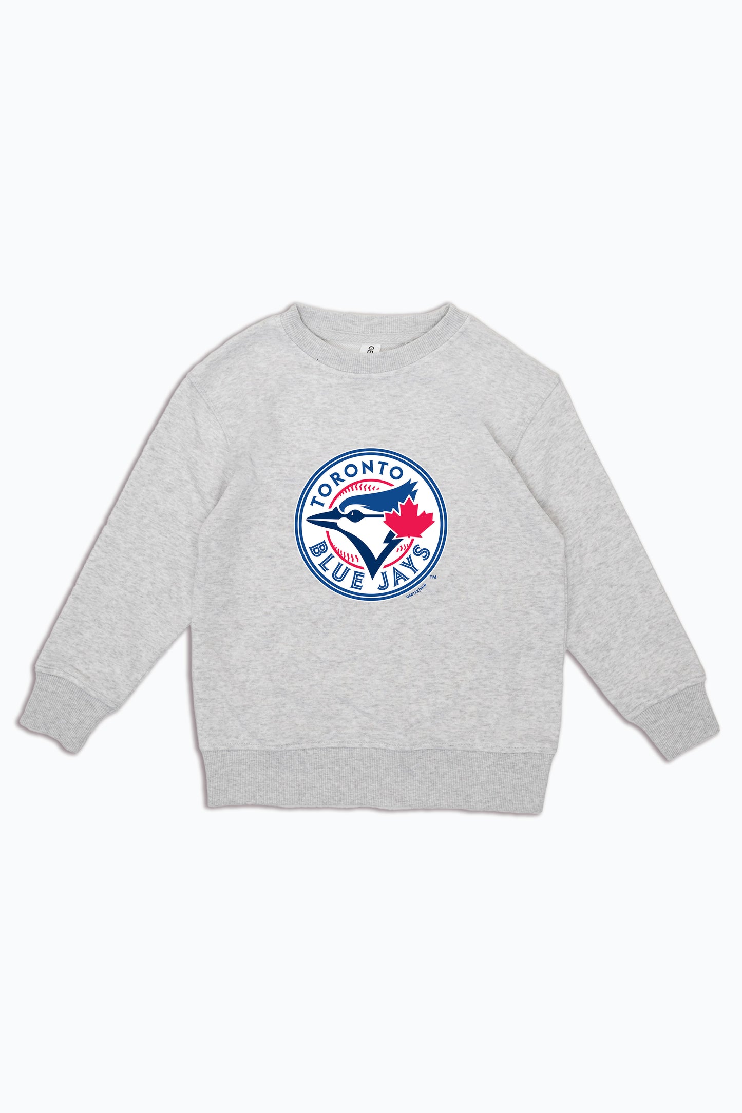 MLB Toronto Blue Jays Logo Crewneck Heather Grey Sweatshirt for Kids, Youth Pullover | Licensed Fan Apparel for Junior Boys, Girls