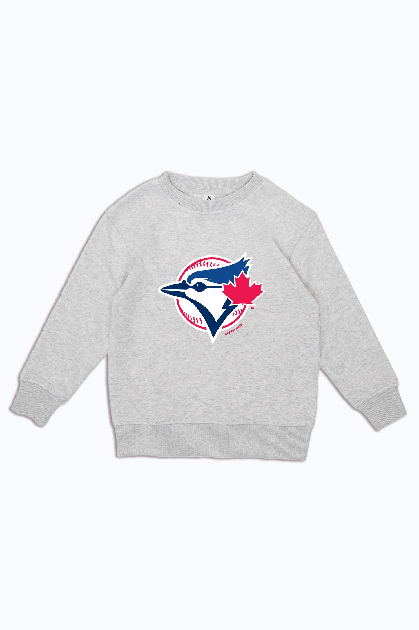 MLB Toronto Blue Jays Logo Crewneck Heather Grey Sweatshirt for Kids, Youth Pullover | Licensed Fan Apparel for Junior Boys, Girls