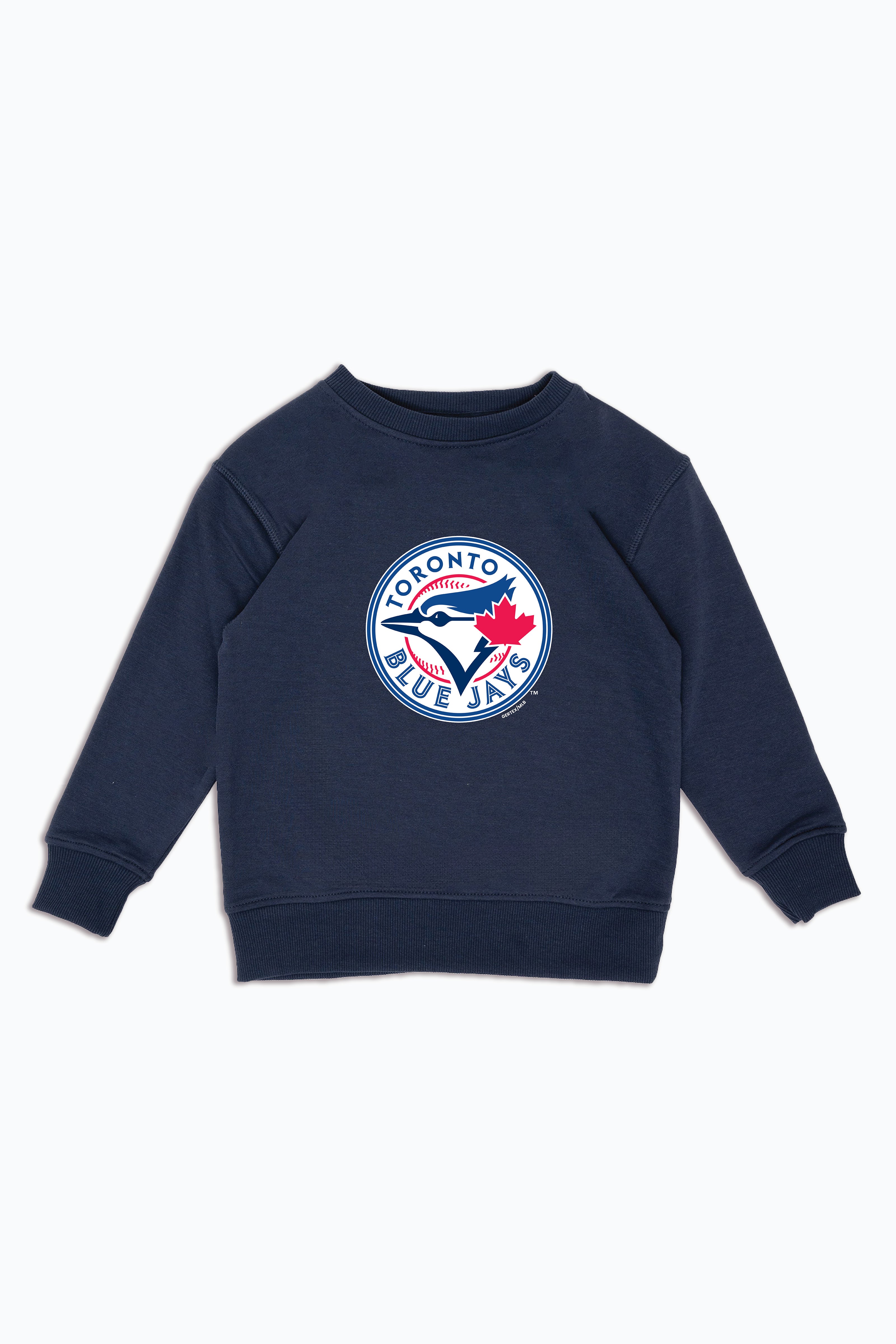 MLB Toronto Blue Jays Logo Navy Crewneck Sweatshirt for Kids, Youth Fleece Pullover | Licensed Fan Apparel for Junior Boys, Girls