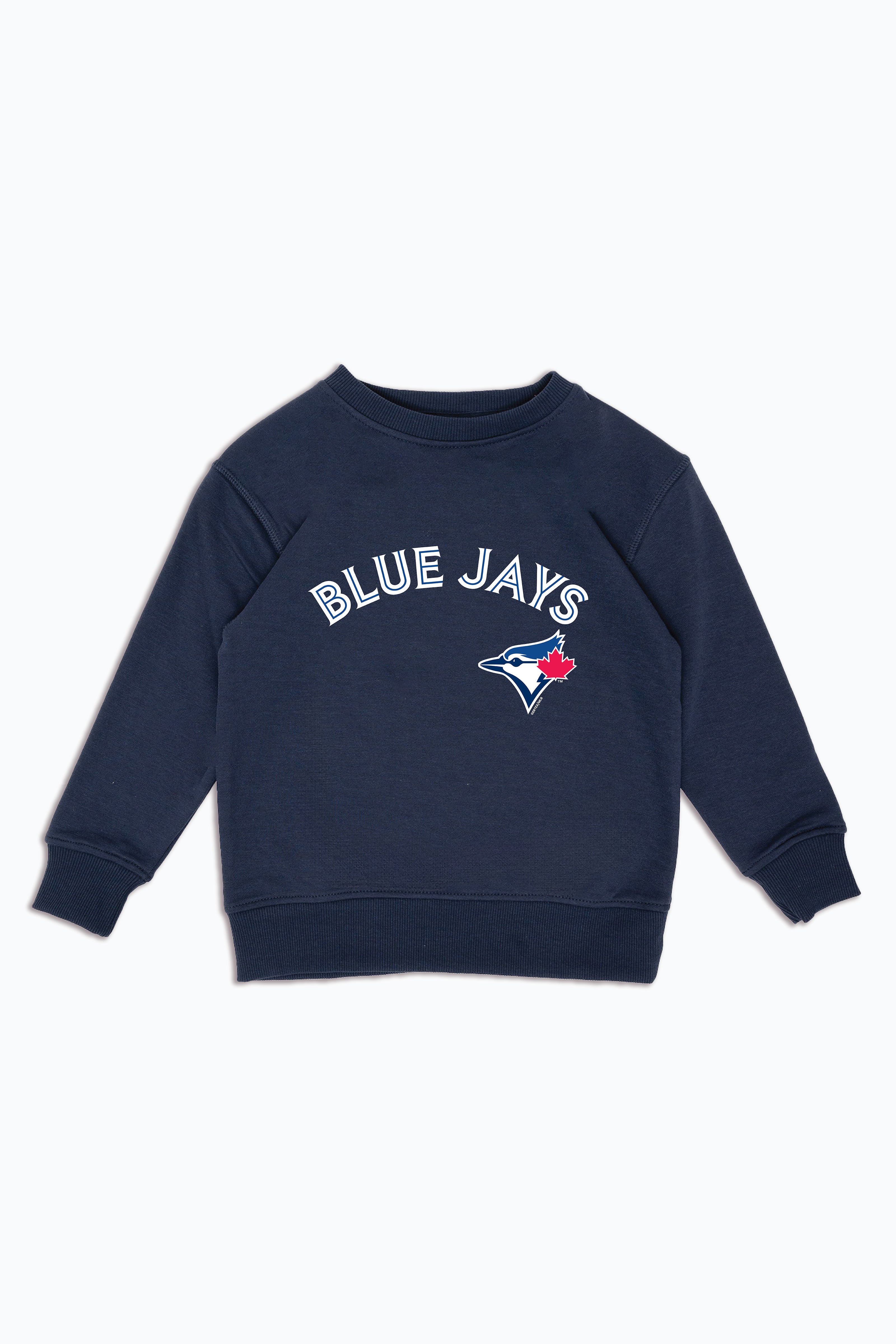 MLB Toronto Blue Jays Logo Navy Crewneck Sweatshirt for Kids, Youth Fleece Pullover | Licensed Fan Apparel for Junior Boys, Girls