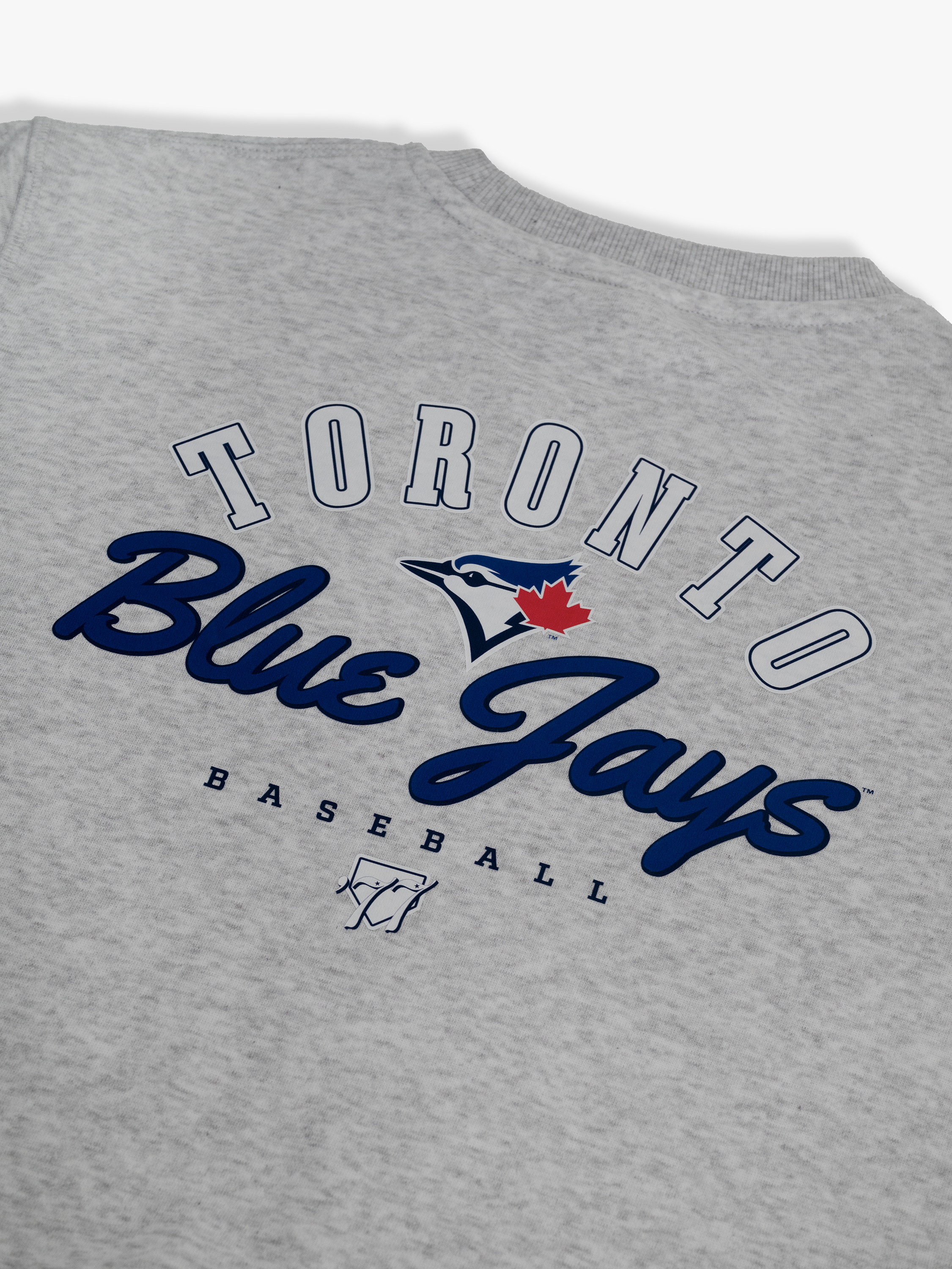 Family Collection Toronto Blue Jays Kids Crewneck Sweatshirt MLB Pullover, Heather Grey French Terry, Youth