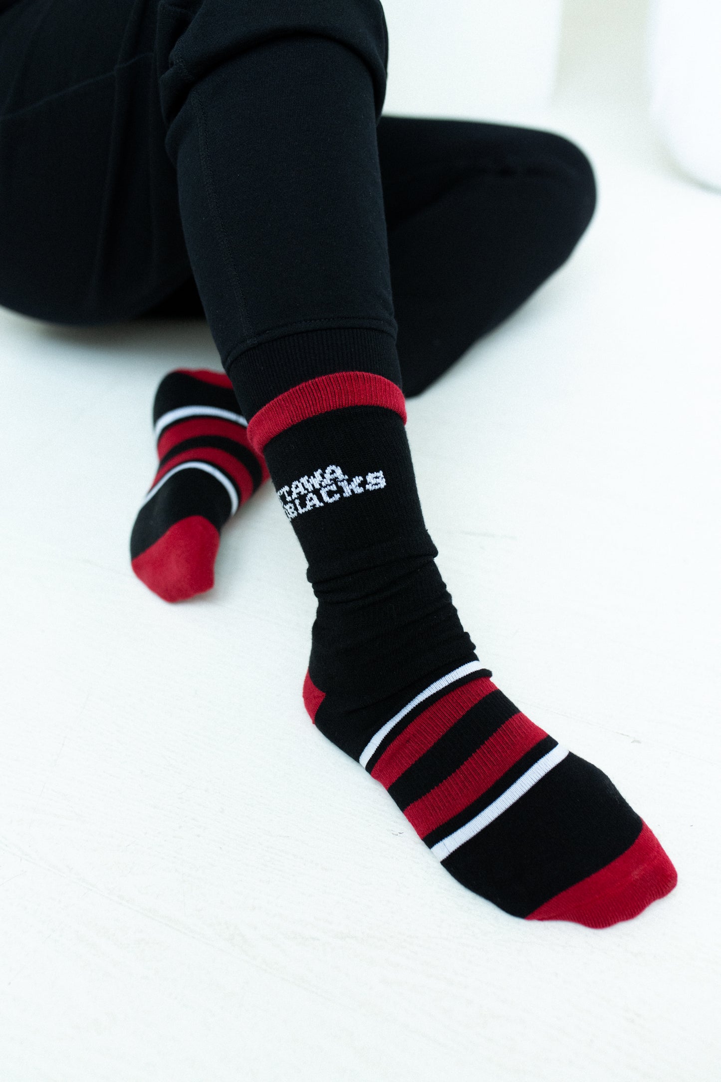 CFL Ottawa Redblacks Men's 3-Pack Cotton Crew Socks With Cushioned Sole