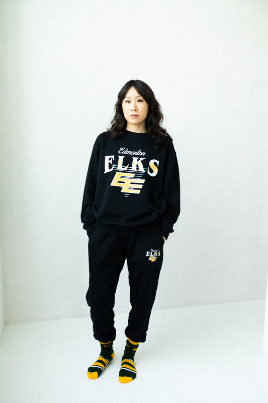 CFL Edmonton Elks Black Unisex Adult Matching French Terry Cotton Lounge Set