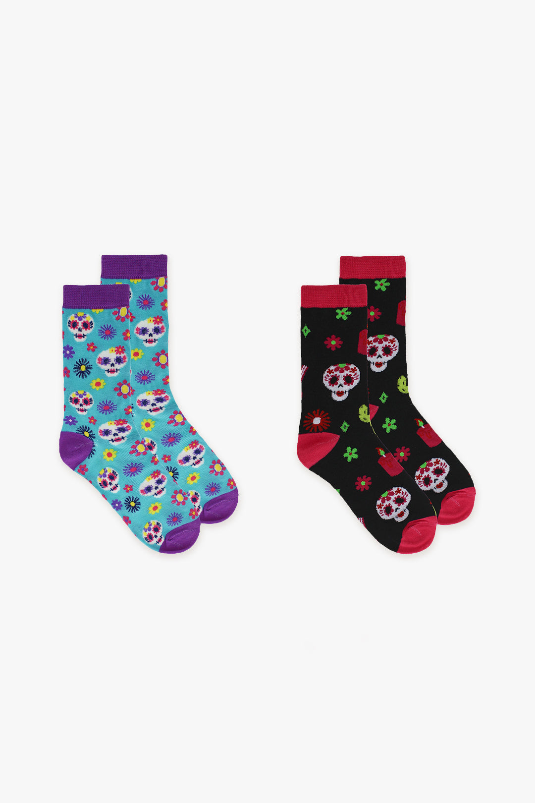 Day of the Dead Halloween Ladies Crew Socks 2-Pack