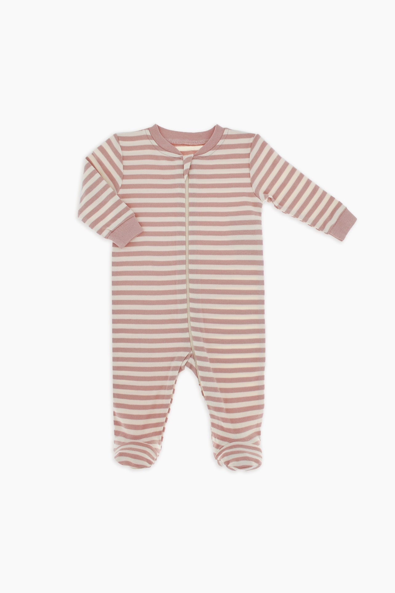 Snugabye Organic Cotton Baby Front Zip Sleeper - Misty Rose