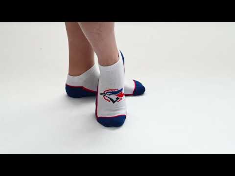 MLB Toronto Jays Men's 3-Pack Half Terry No Show Ankle Socks