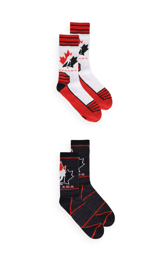 Hockey Canada Men's 2-Pack Premium Crew Sport Socks
