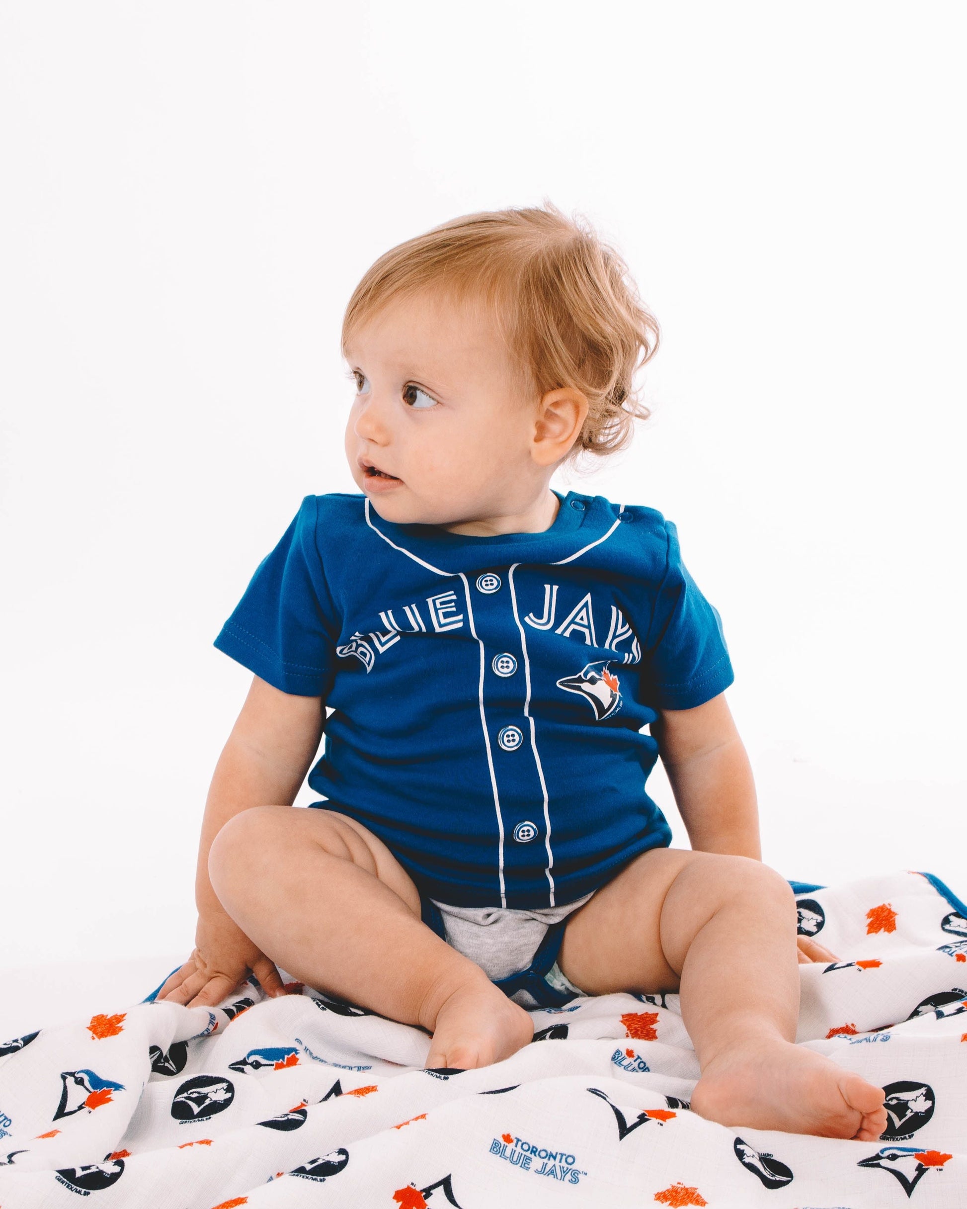 Gertex MLB Toronto Blue Jays T-Shirt Baby Onesie Bodysuit With Snap Closure